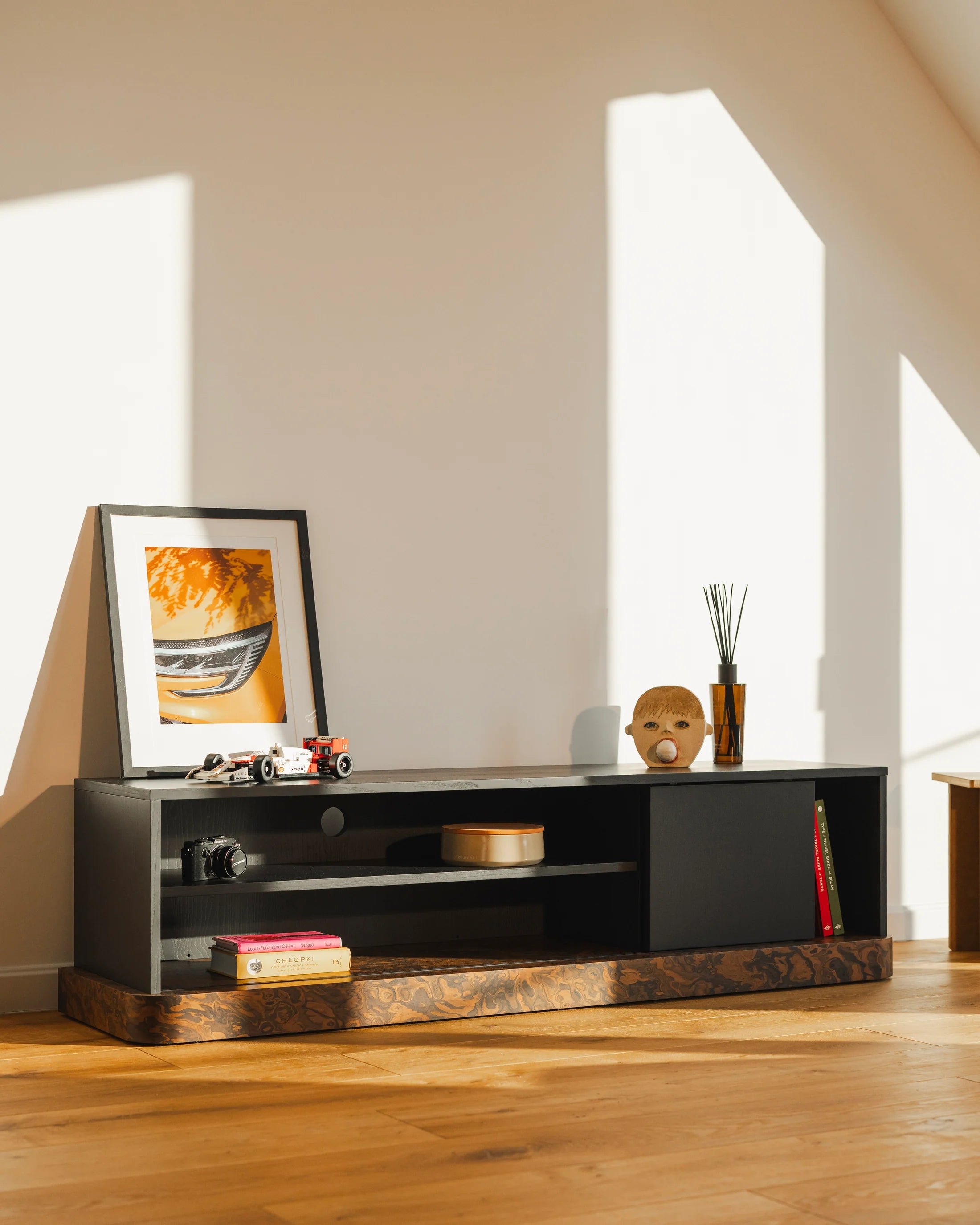 BAS California Burl and Jet Black TV Cabinet