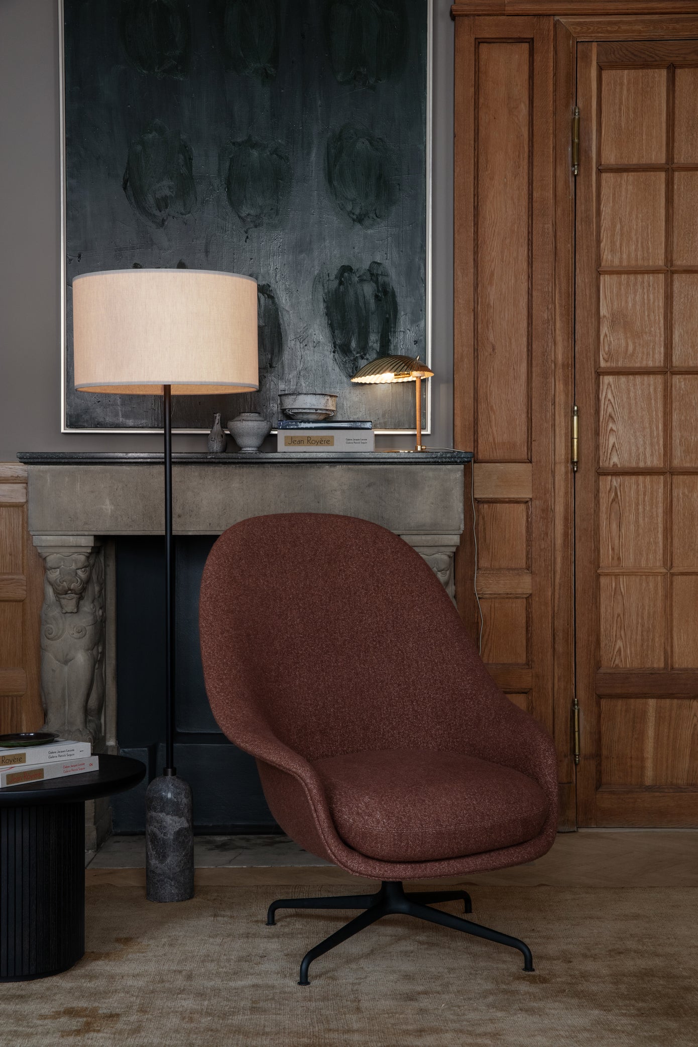 Stojaca lampa GRAVITY šedý mramor