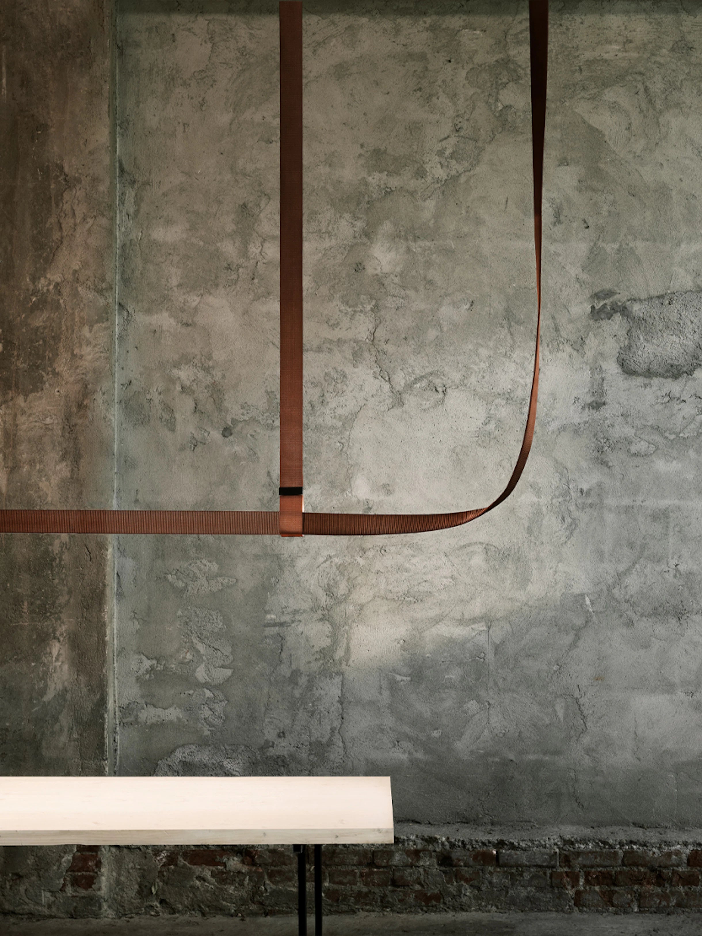 Závesná lampa BELT hnedá koža