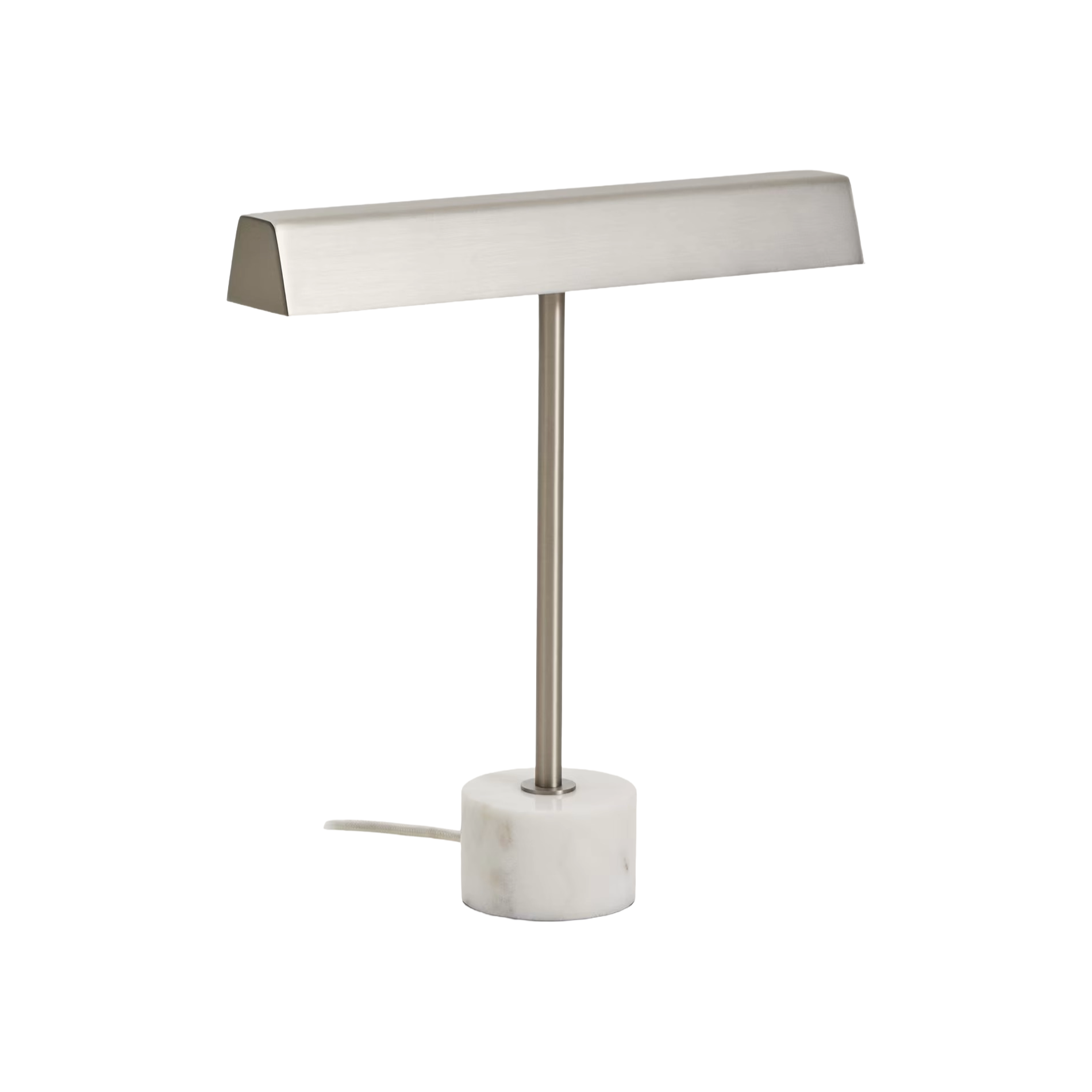 LYNOR Table Lamp Silver with White Marble Base