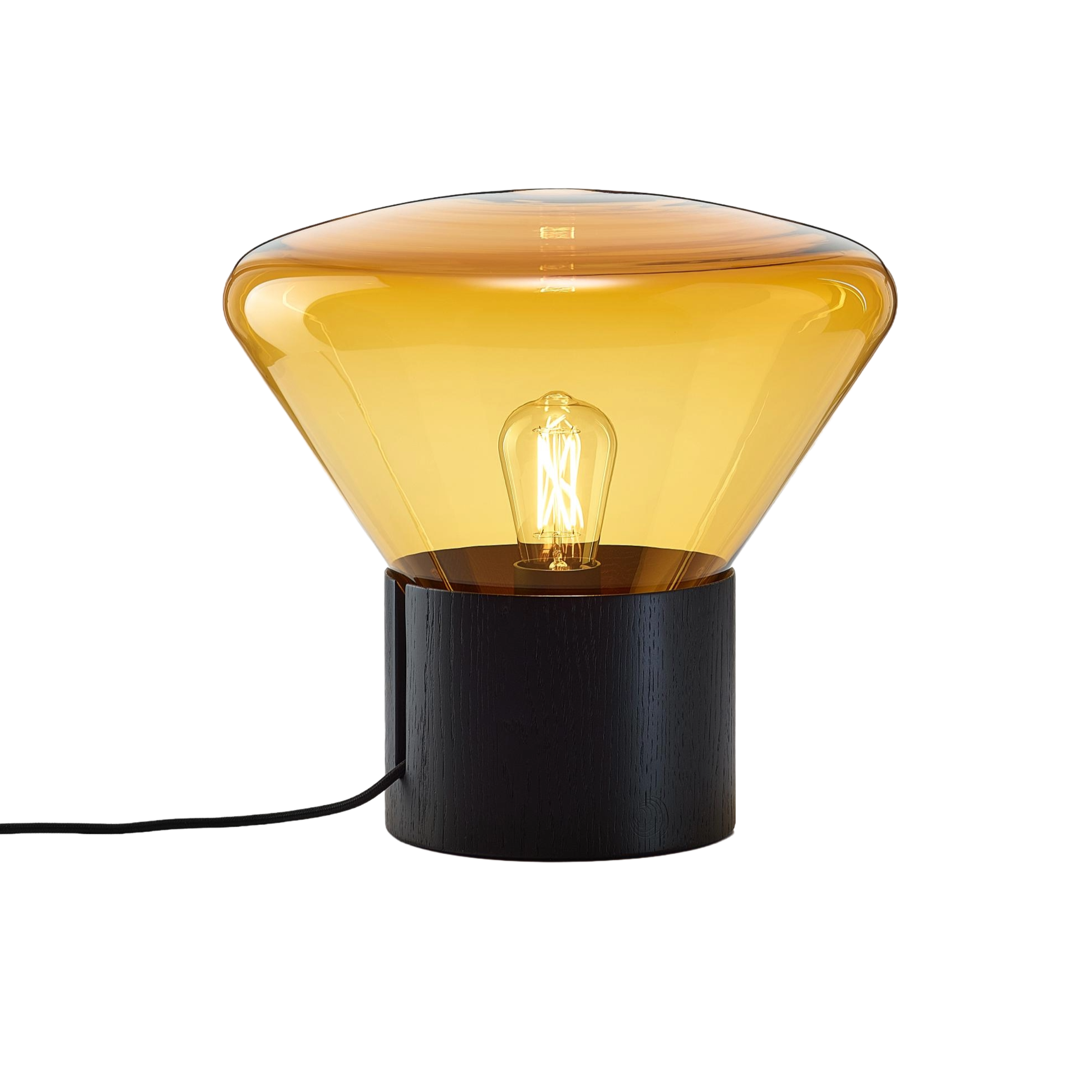 MUFFINS Lamp Black Oak with Smoked Brown Glass - Display Model