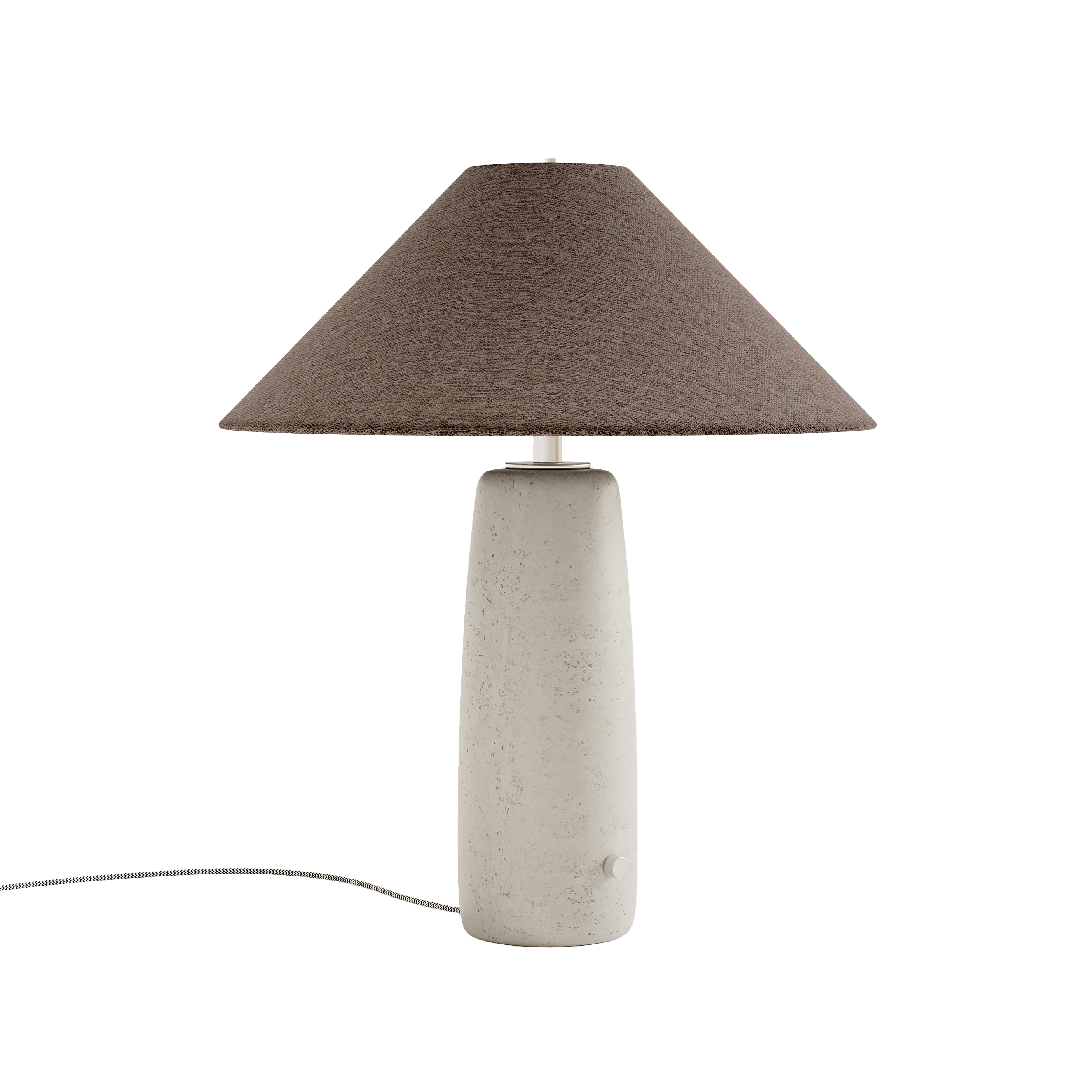 Stolná lampa BATON betón s hnedým tienidlo