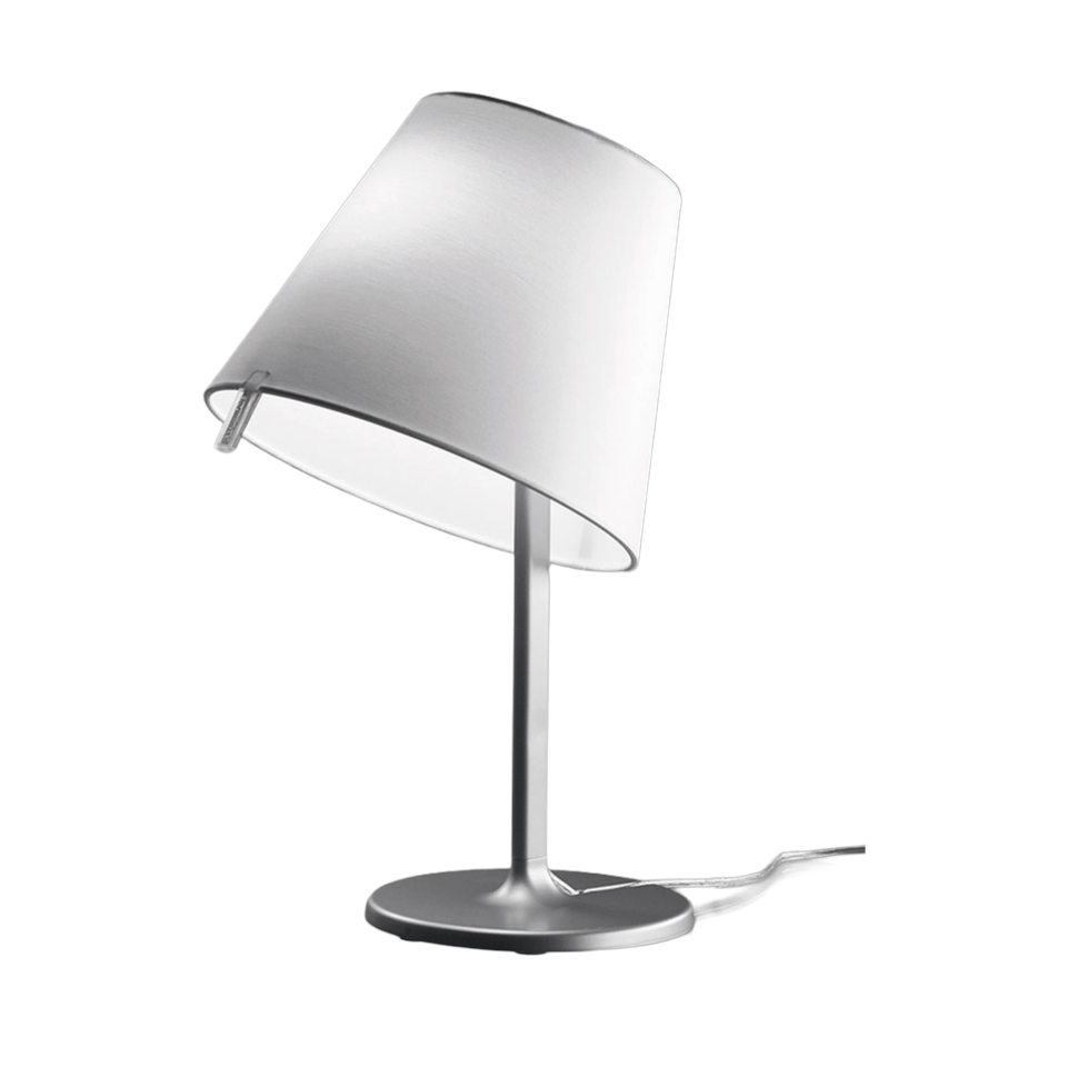 Stolná lampa MELAMPO so šedým podstavcom
