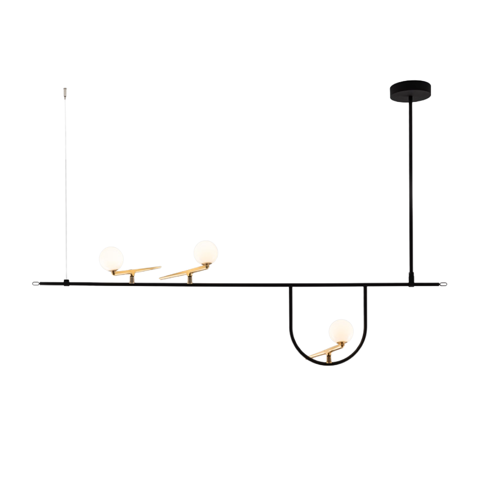 YANZI 1 Pendant Lamp Black with Gold