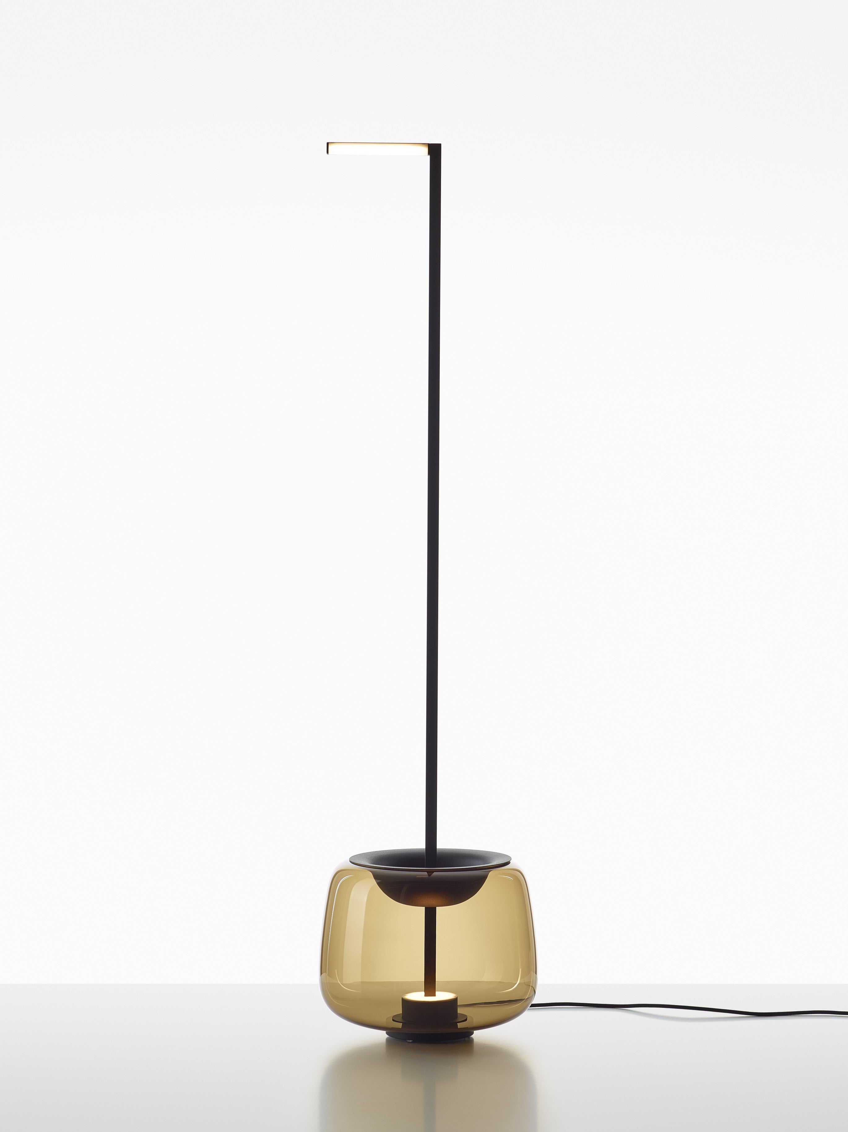 Stojaca lampa DOUBLE lesklé sklo