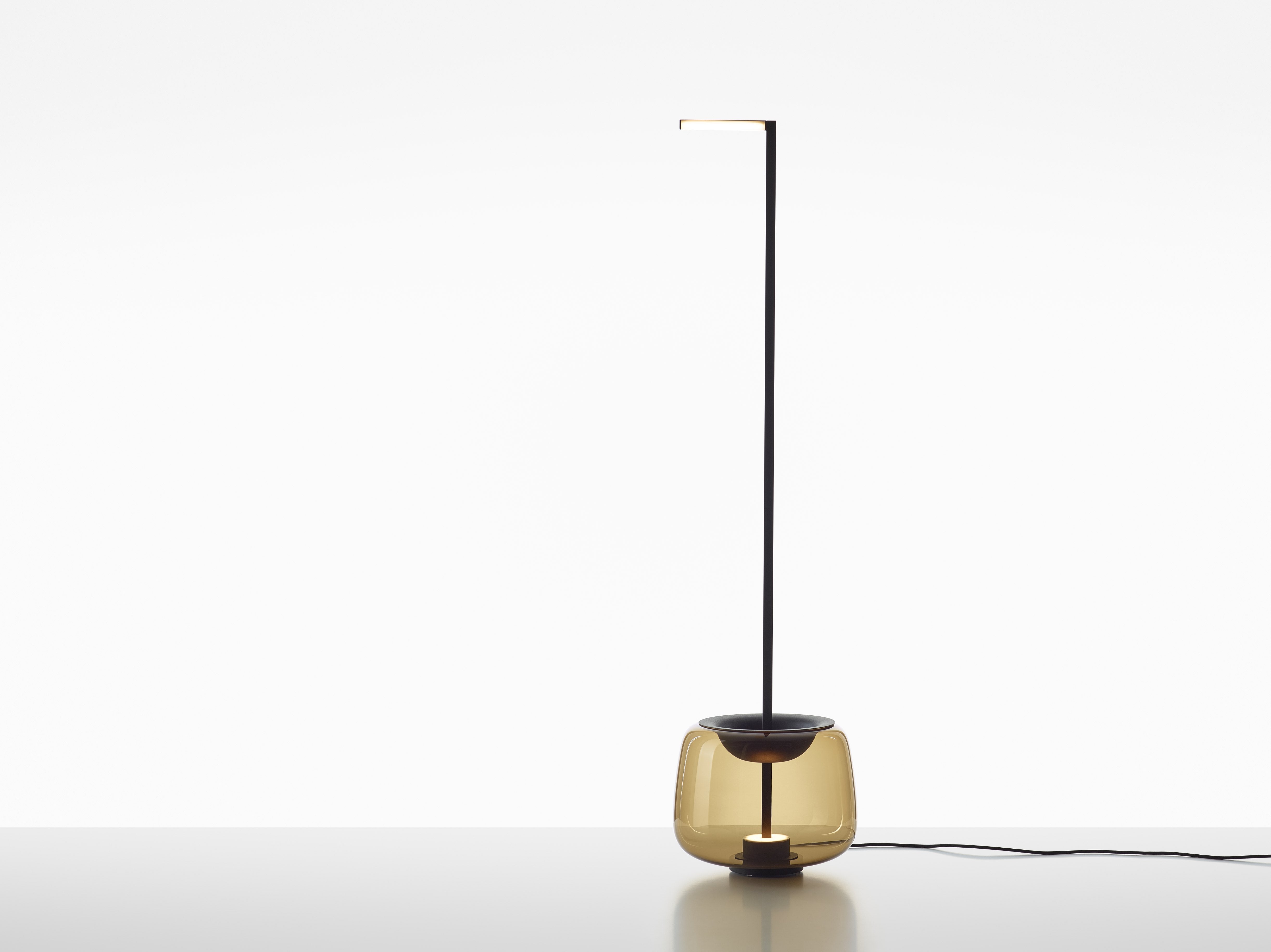 Stojaca lampa DOUBLE lesklé sklo