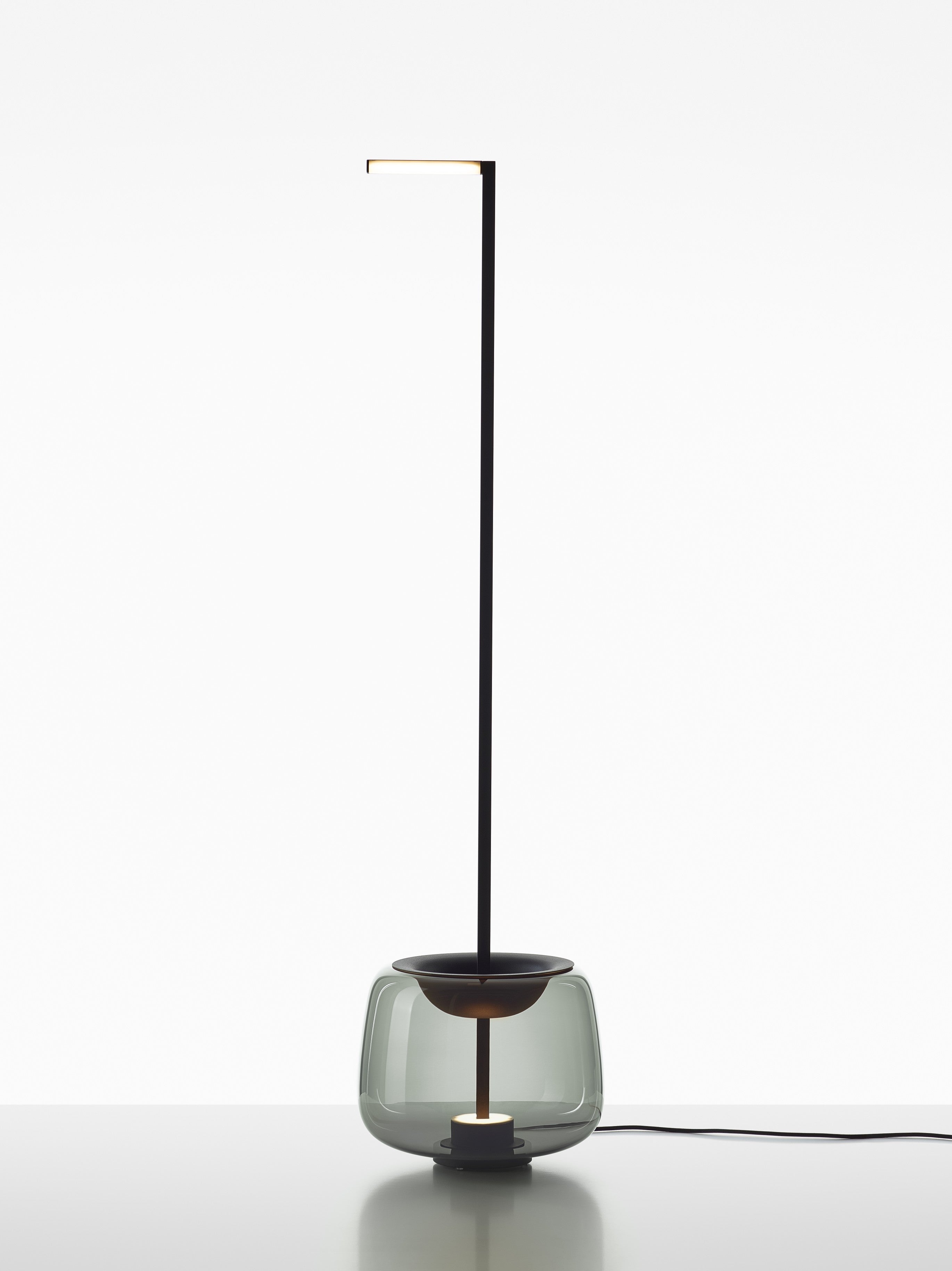 Stojaca lampa DOUBLE lesklé sklo