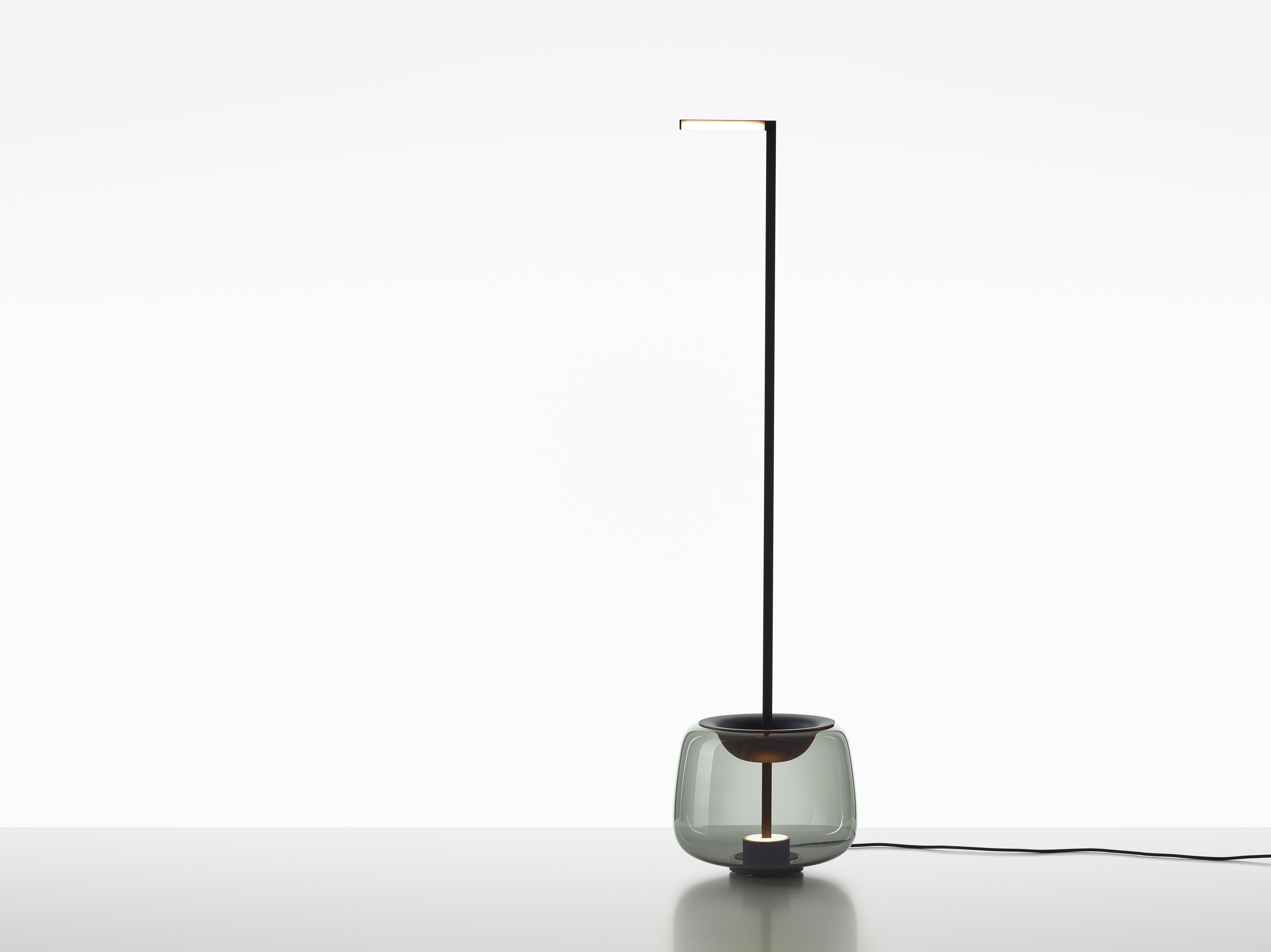 Stojaca lampa DOUBLE lesklé sklo