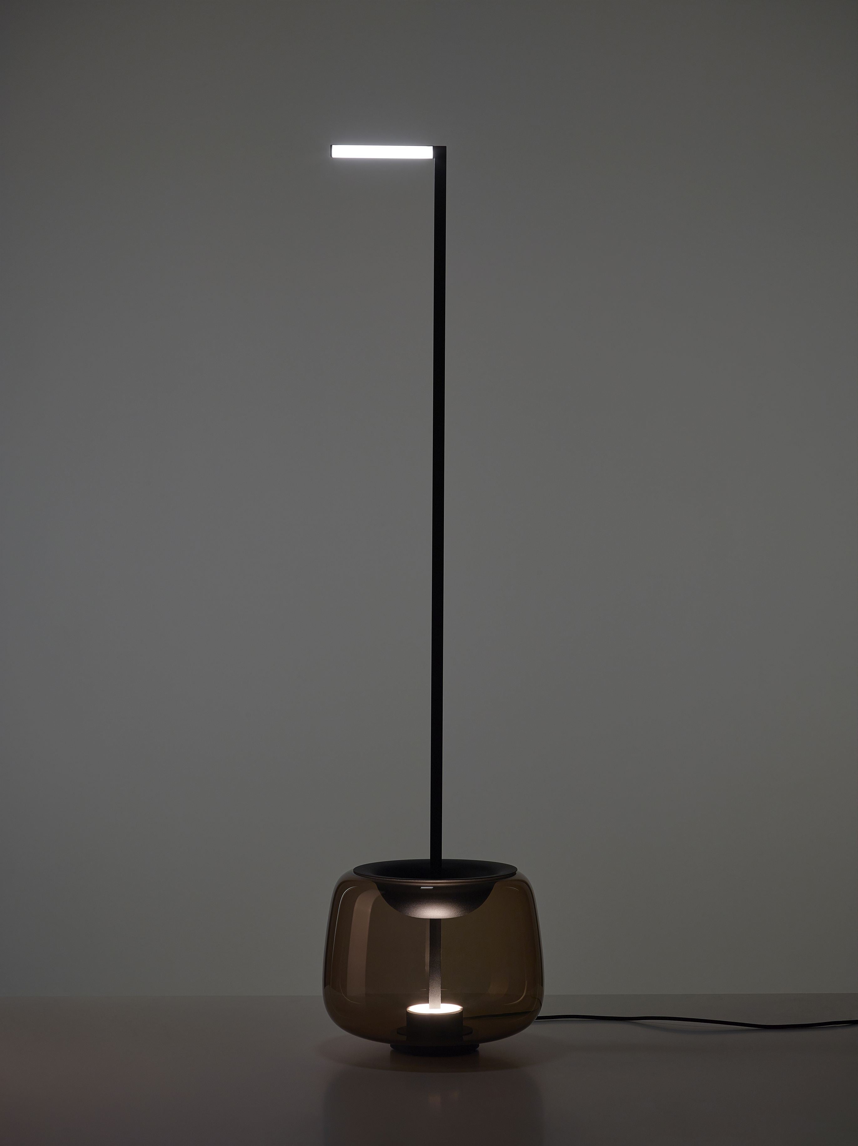 Stojaca lampa DOUBLE lesklé sklo