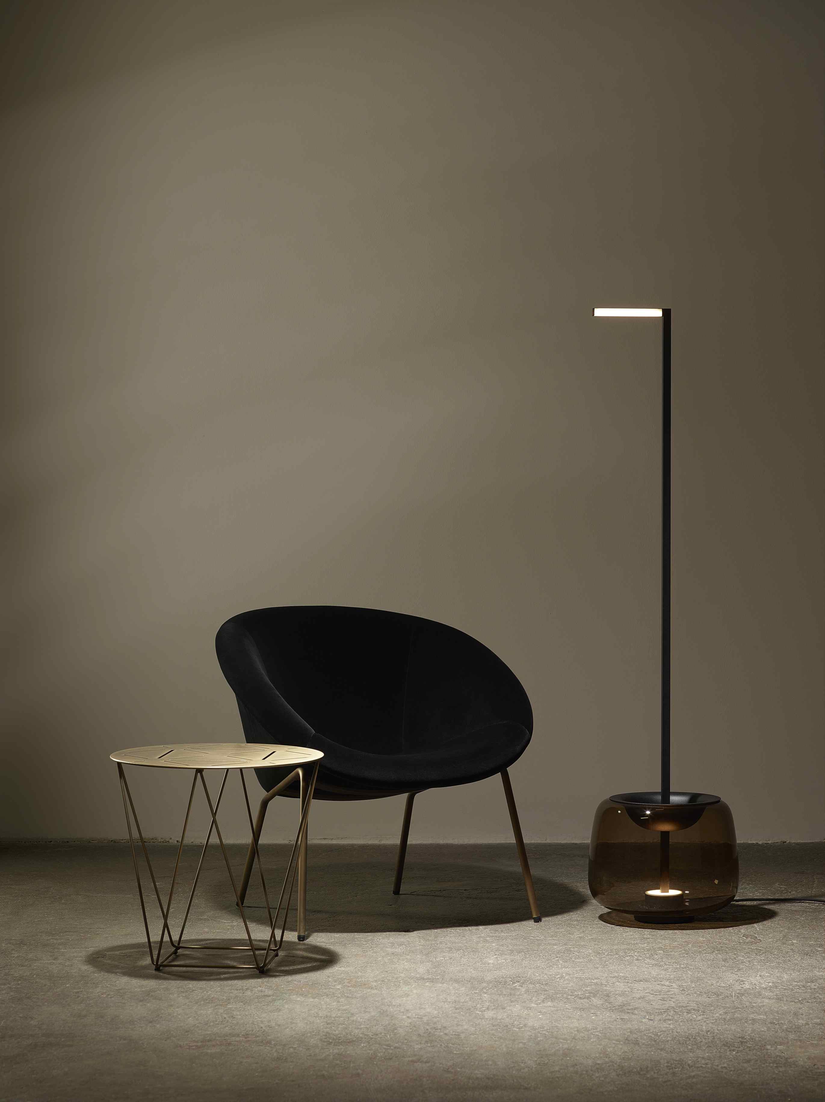 Stojaca lampa DOUBLE lesklé sklo