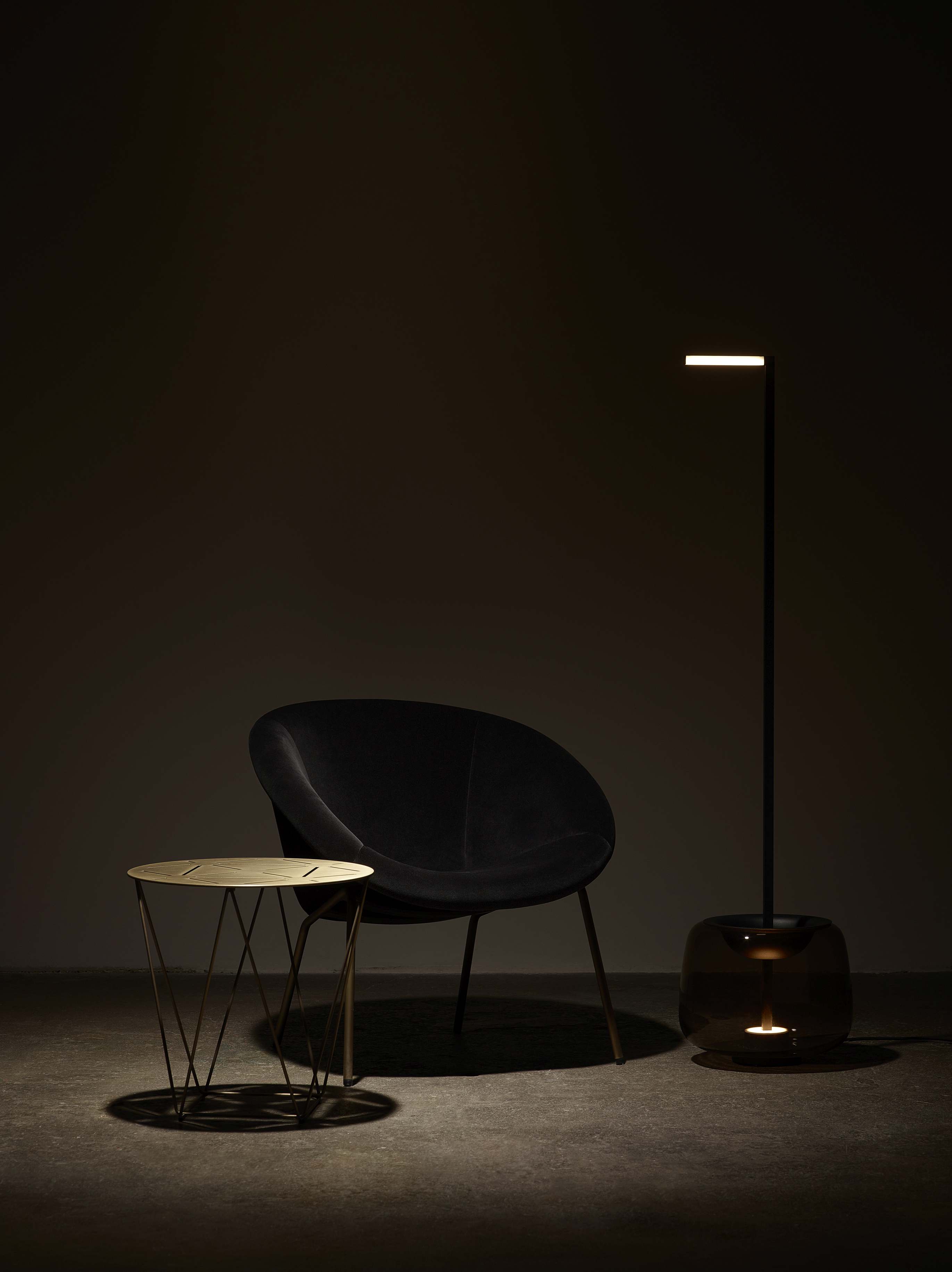 Stojaca lampa DOUBLE lesklé sklo