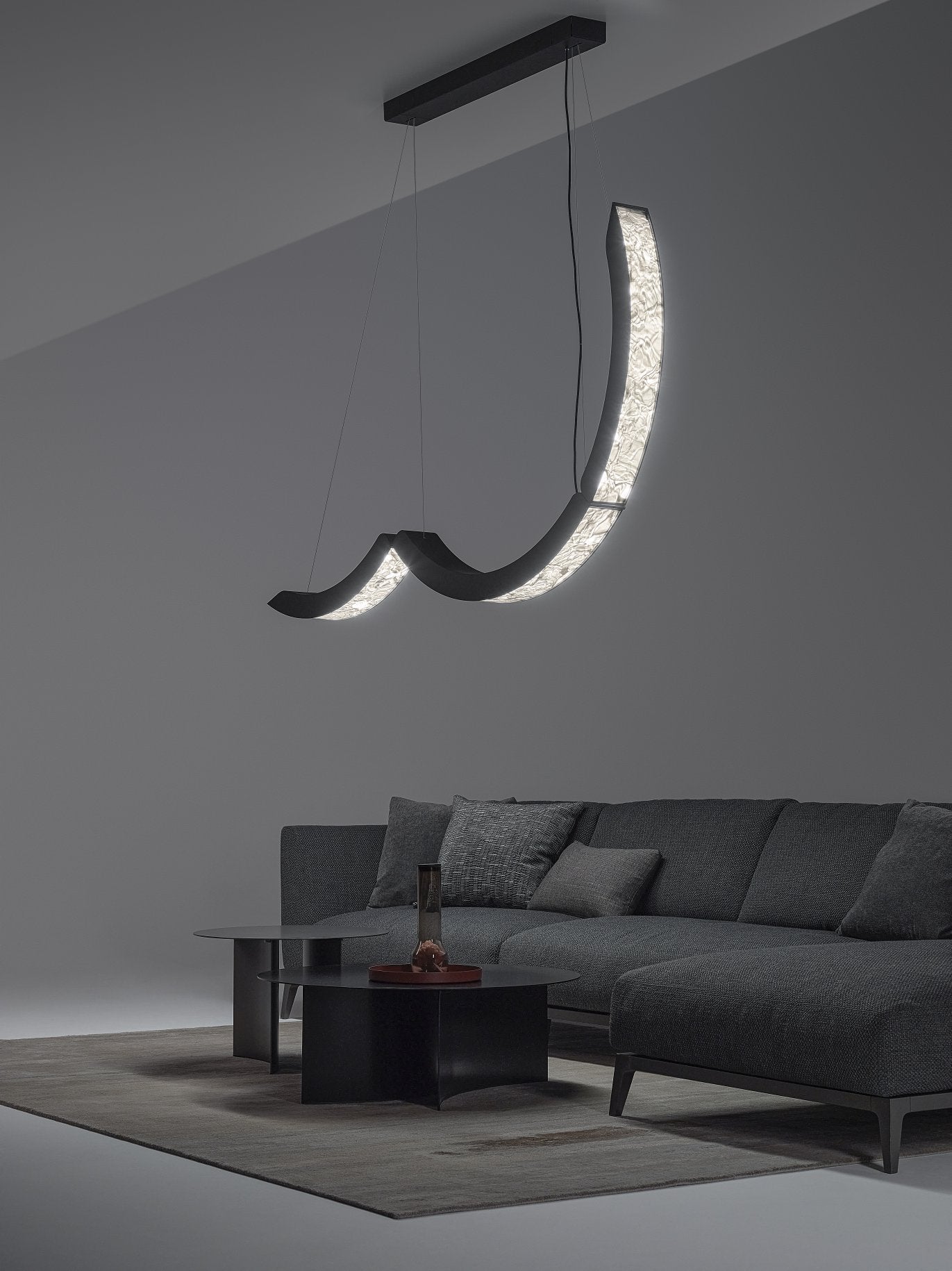 Závesná lampa ELO sklo Brokisglass