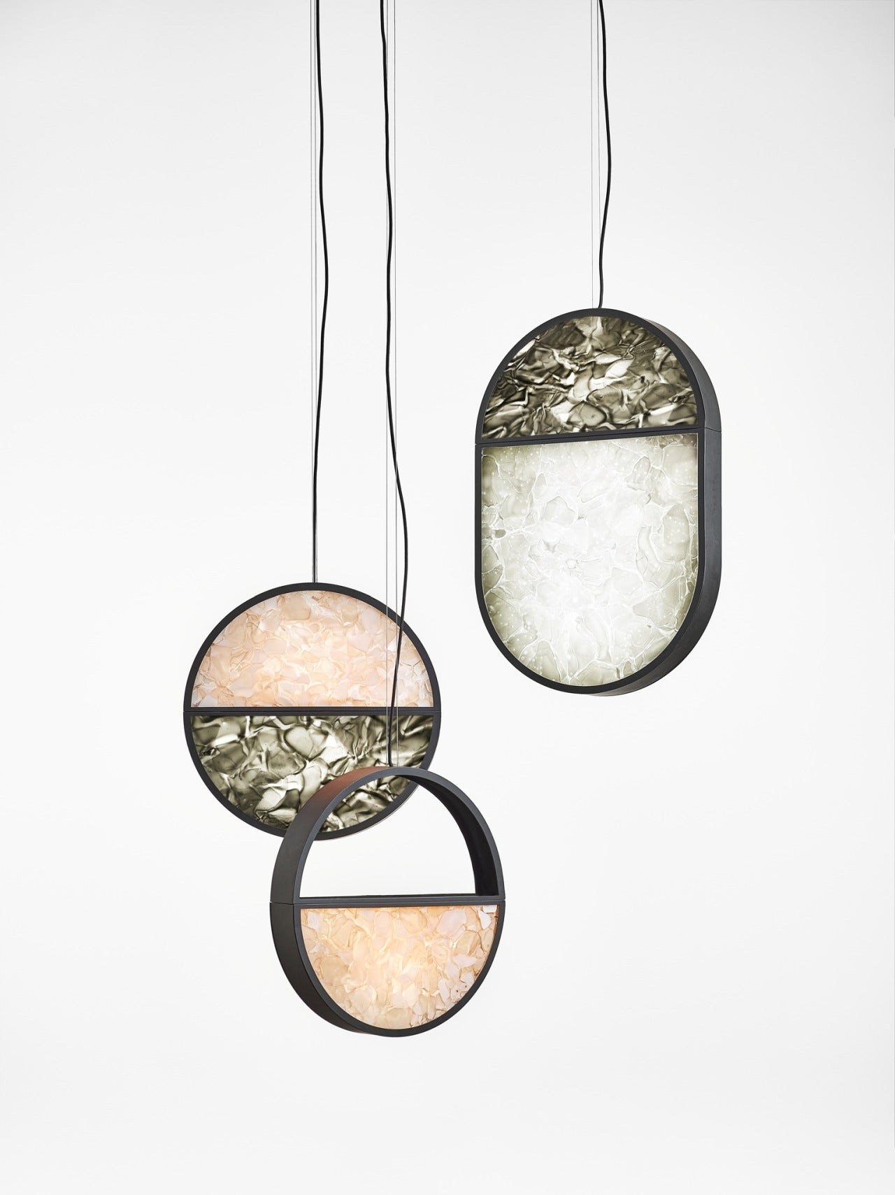 Závesná lampa GEOMETRIC OVAL 1/3 sklo lesklé Brokisglass