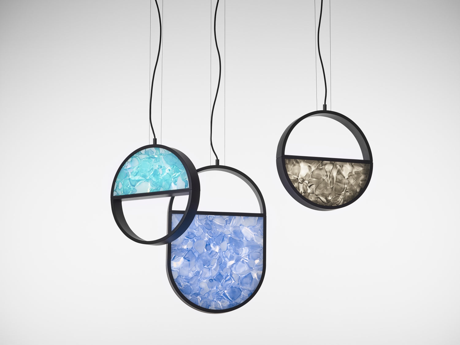 Závesná lampa GEOMETRIC OVAL 1/3 sklo lesklé Brokisglass