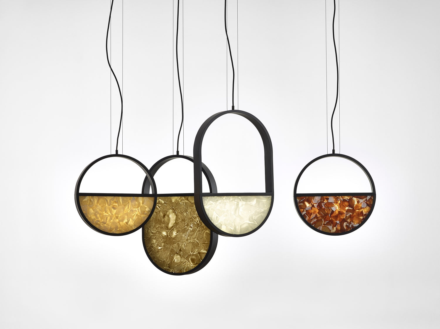 Závesná lampa GEOMETRIC OVAL 1/3 sklo lesklé Brokisglass