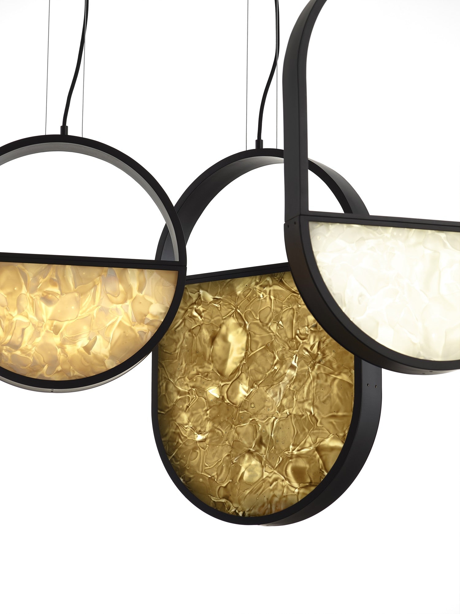 Závesná lampa GEOMETRIC OVAL 1/3 sklo lesklé Brokisglass