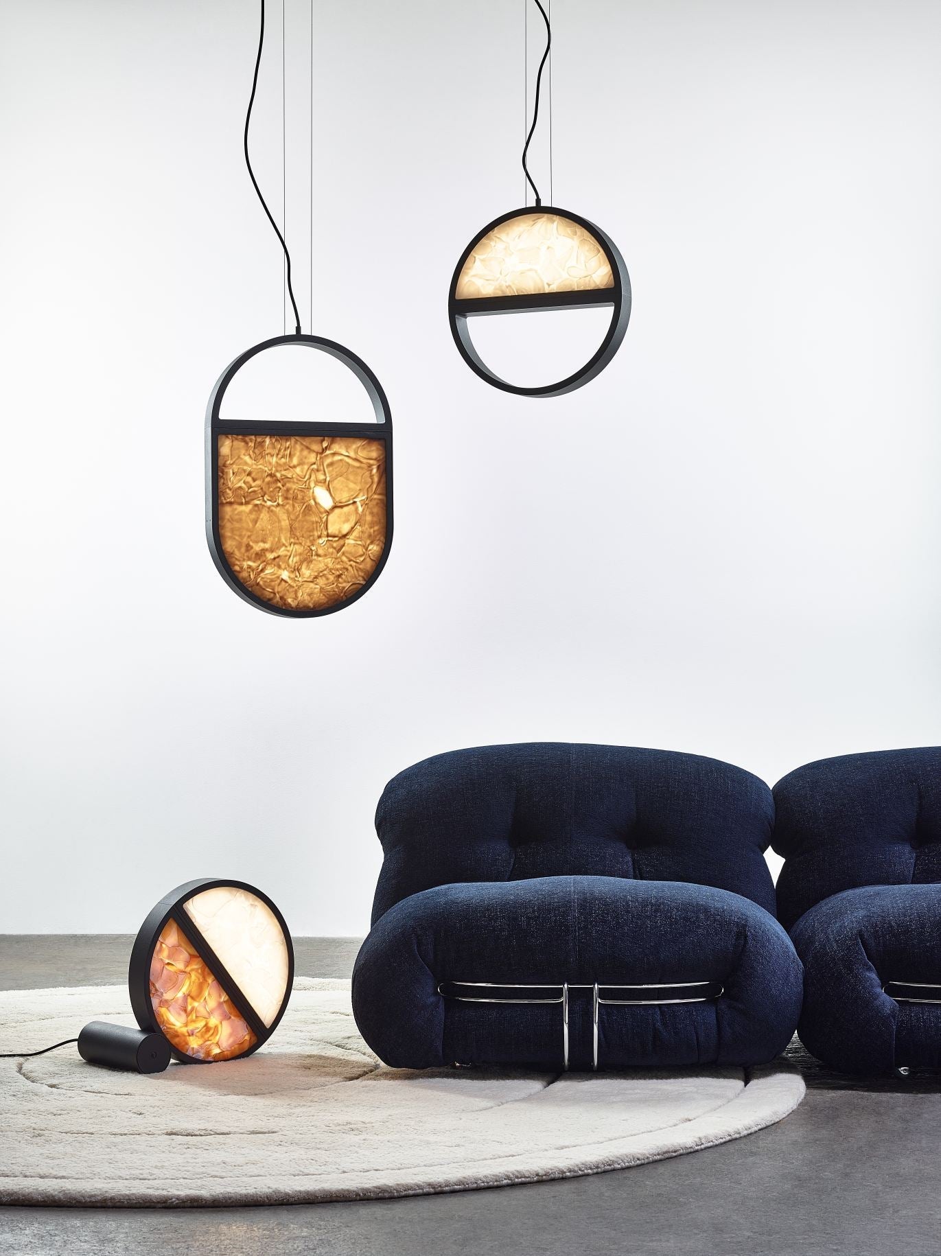 Závesná lampa GEOMETRIC OVAL 1/3 sklo lesklé Brokisglass