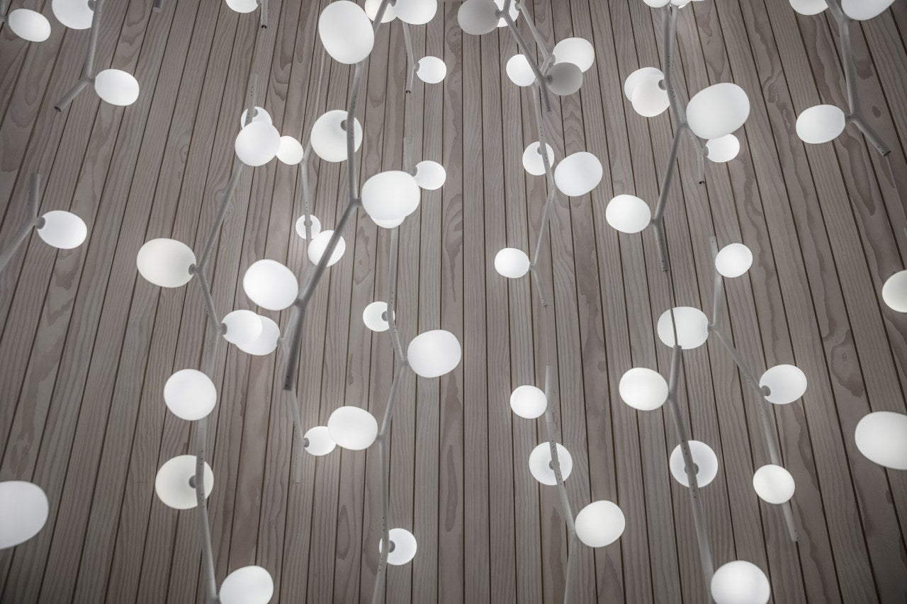 Ivy hanging lamp - vertical matt glass