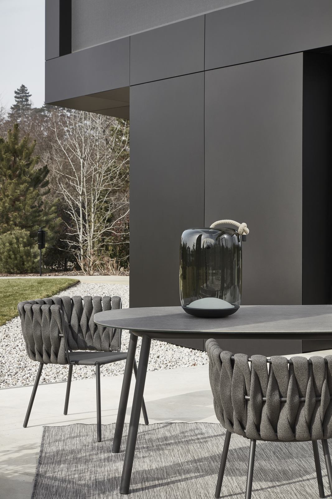 Prenosná lampa KNOT BATTERY - CILINDRO sklenená