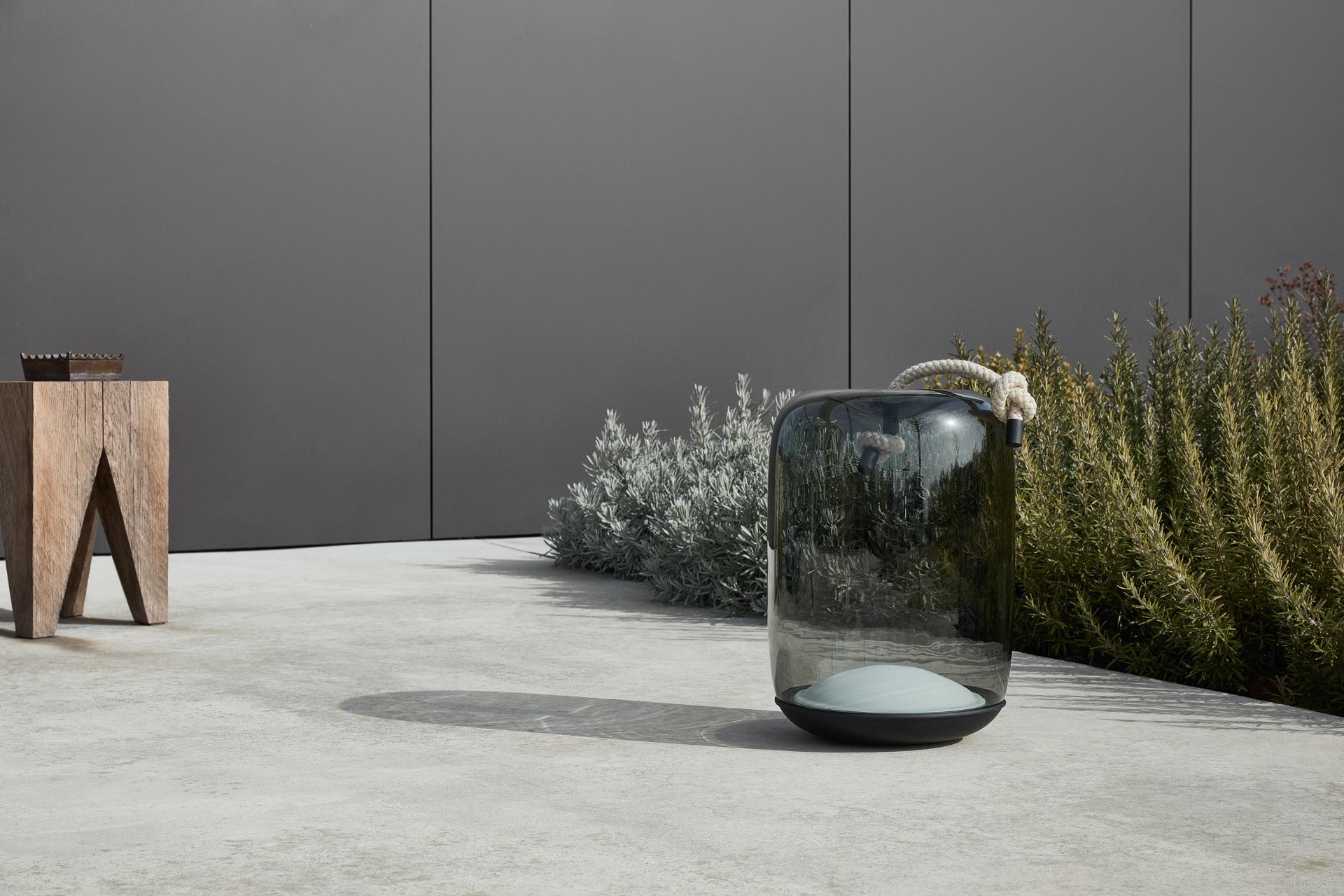 Prenosná lampa KNOT BATTERY - CILINDRO sklenená