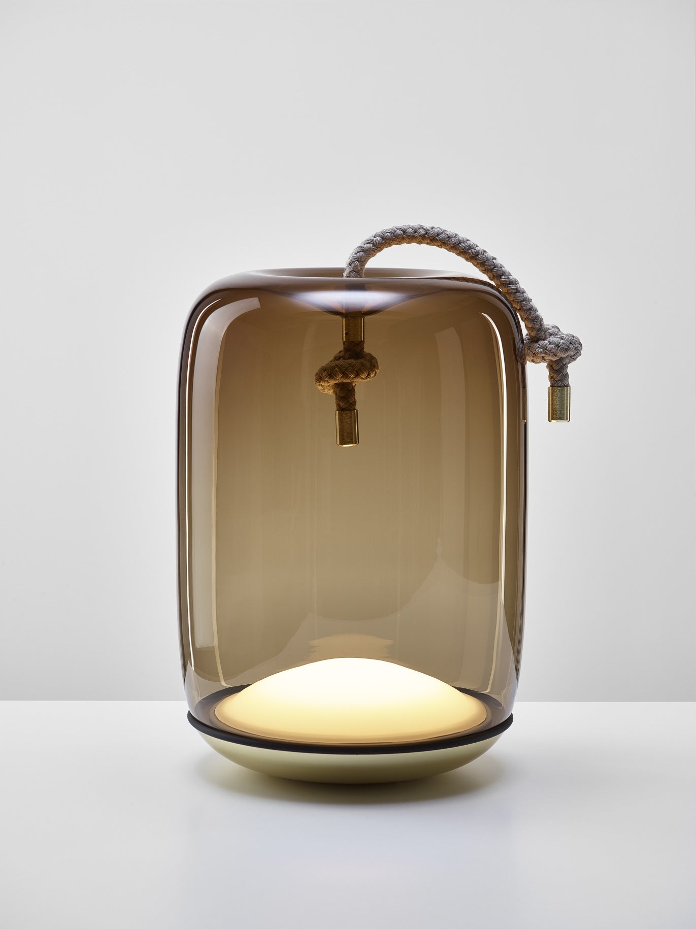 Prenosná lampa KNOT BATTERY - CILINDRO sklenená