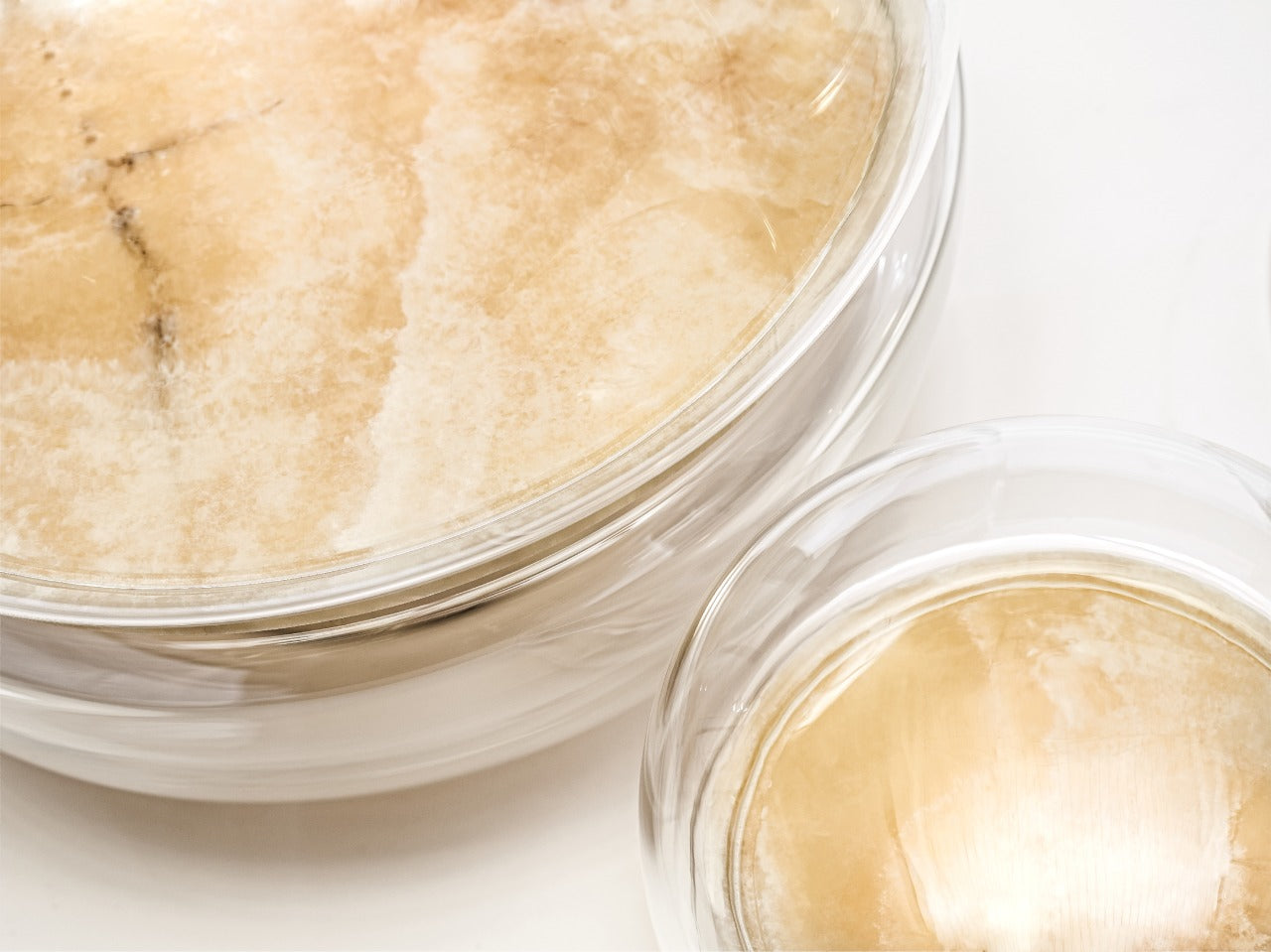 Macaron mini table lamp inflatable glass with onyx