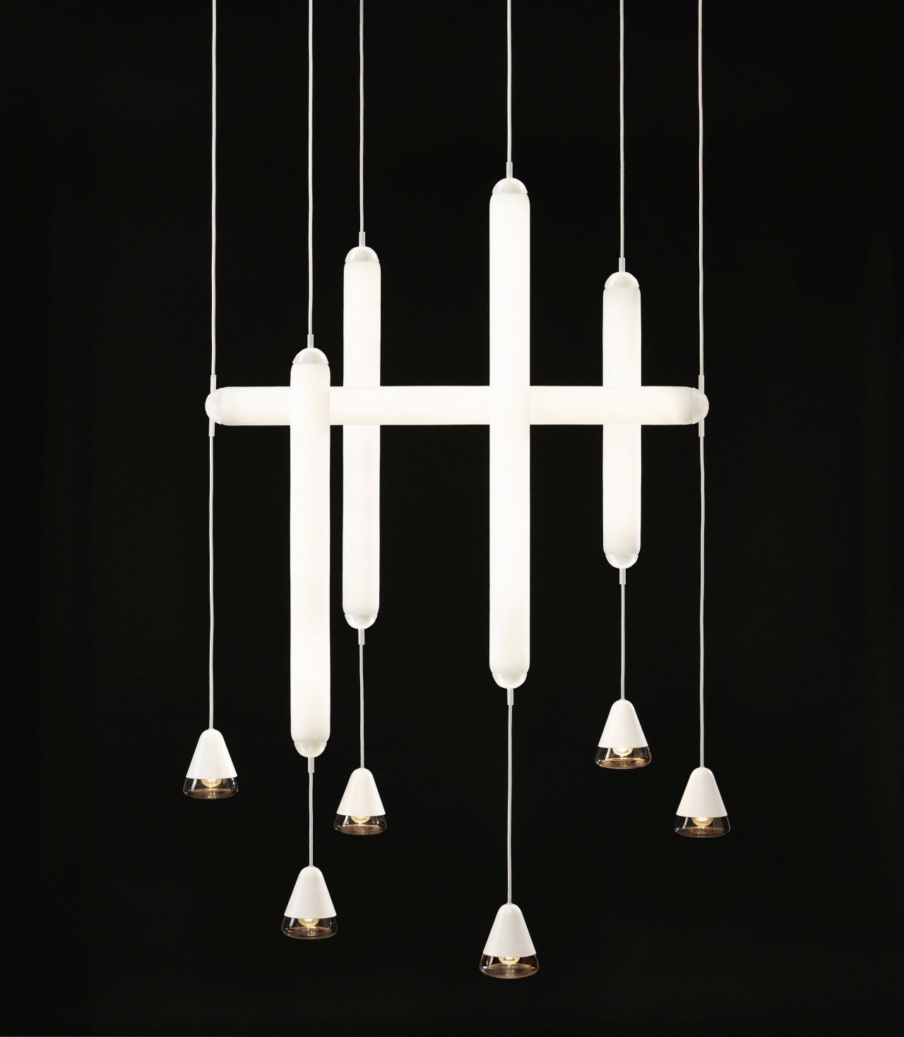 Puro Single hanging lamp - Horizontal Matte glass