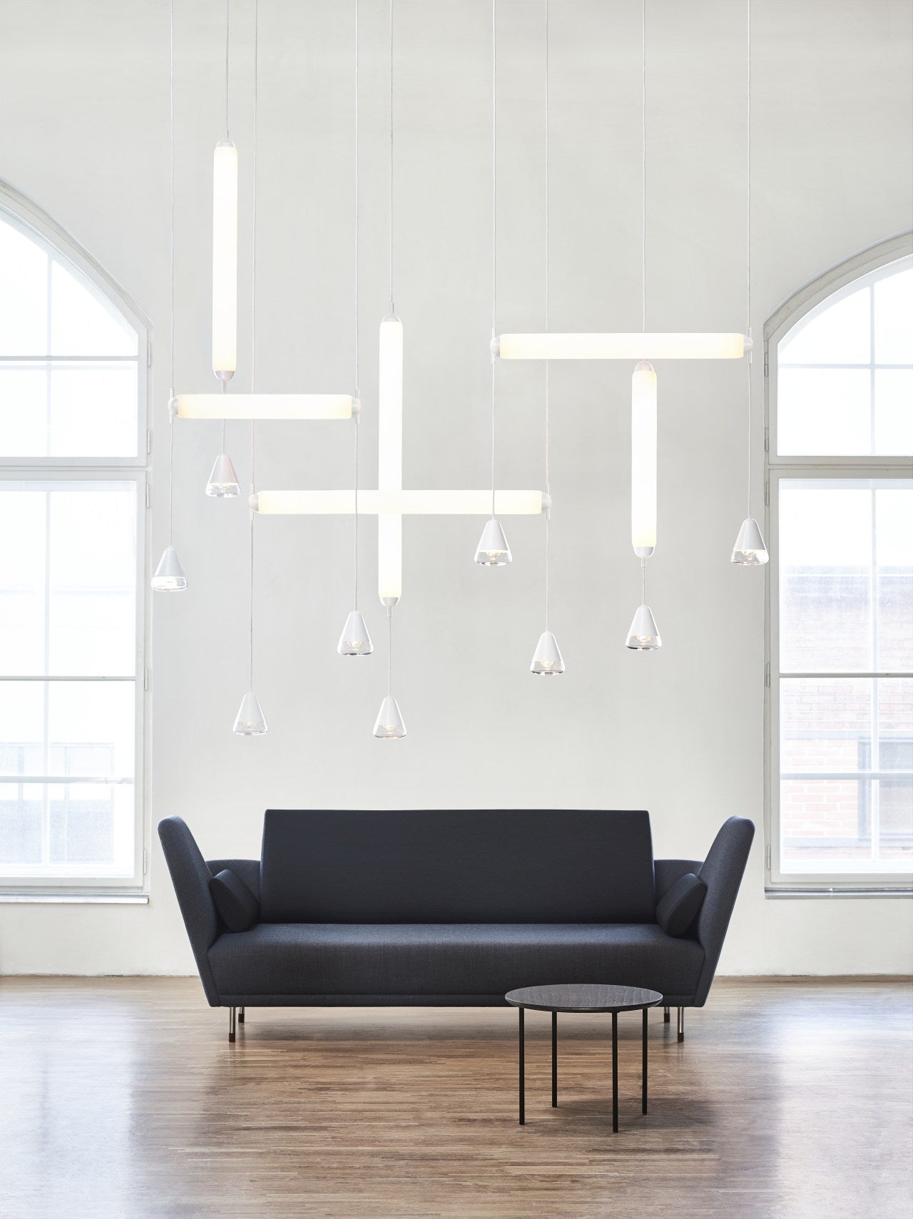 Puro Single hanging lamp - Horizontal Matte glass