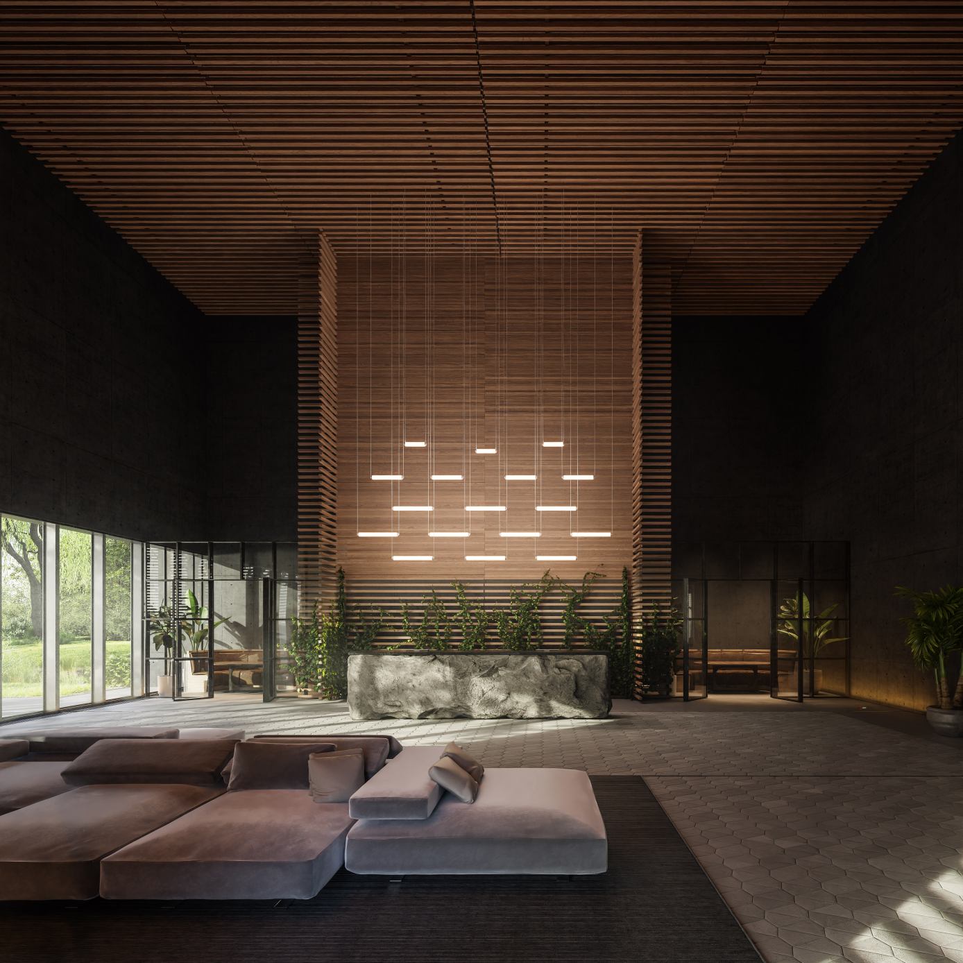 Závesná lampa PURO SOLO - HORIZONTÁLNA matné sklo