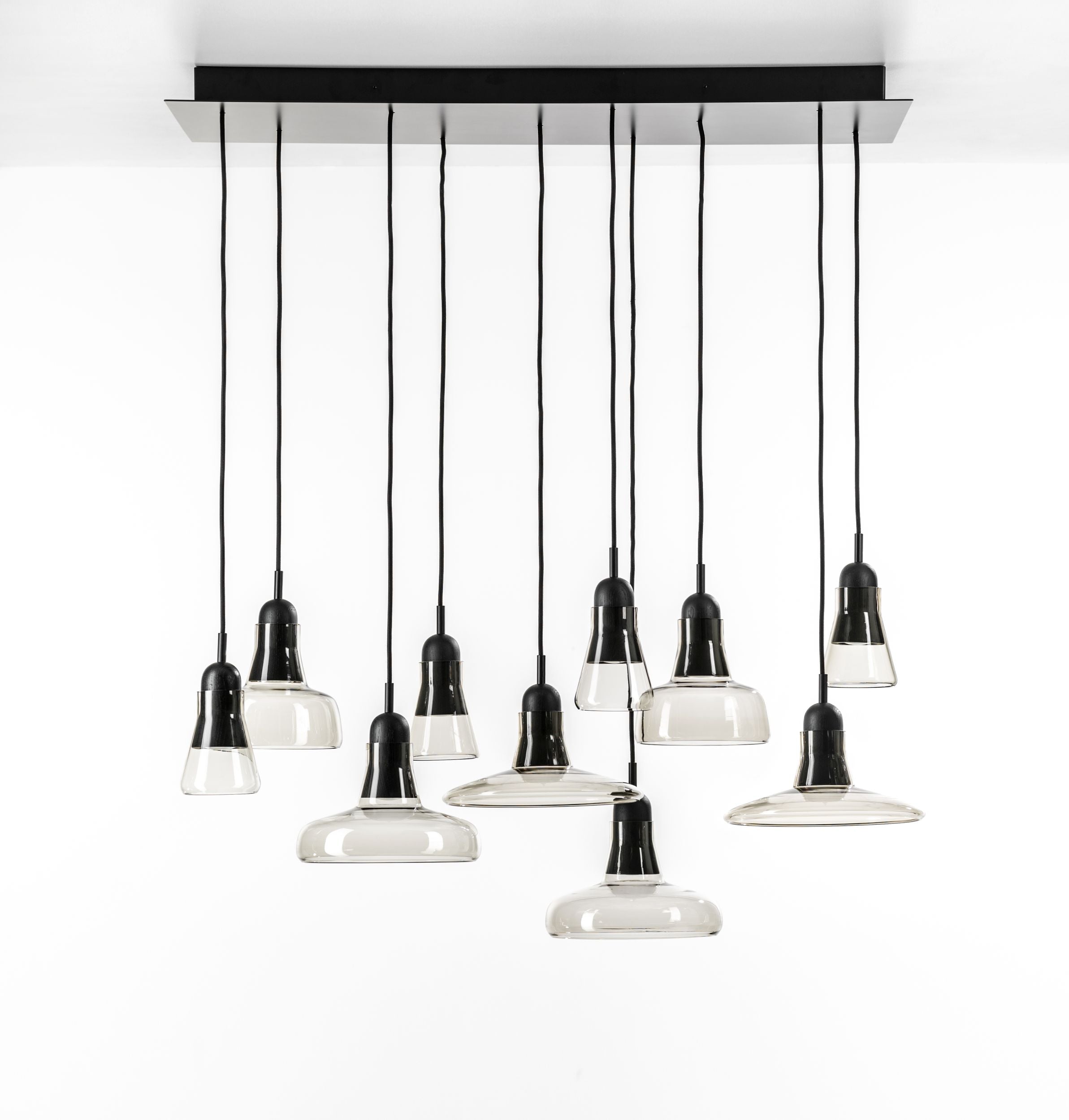 Závesná lampa SHADOWS - SET OBDĹŽNIKOVÁ VEĽKÁ sklo lesklé