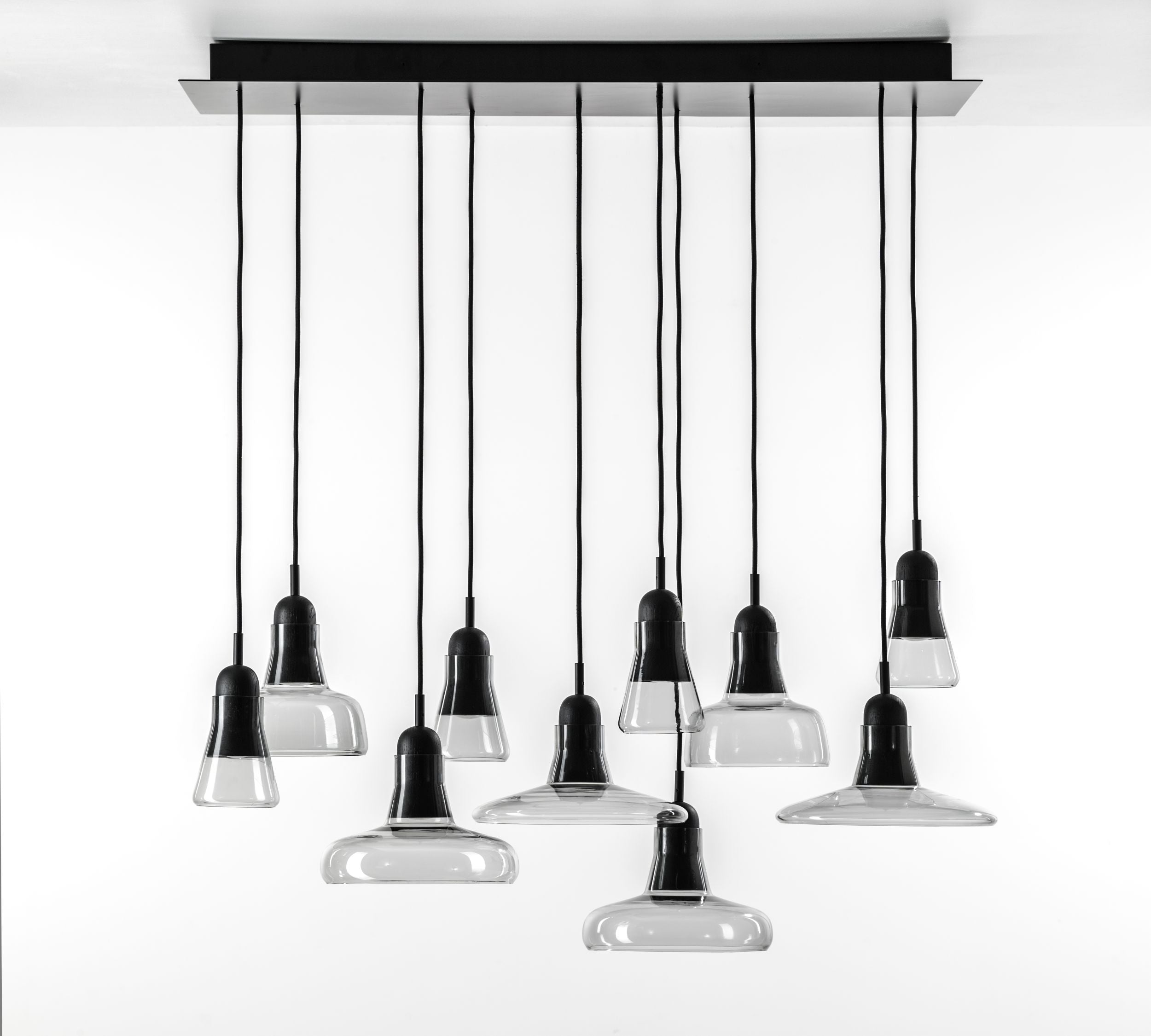 Závesná lampa SHADOWS - SET OBDĹŽNIKOVÁ VEĽKÁ sklo lesklé