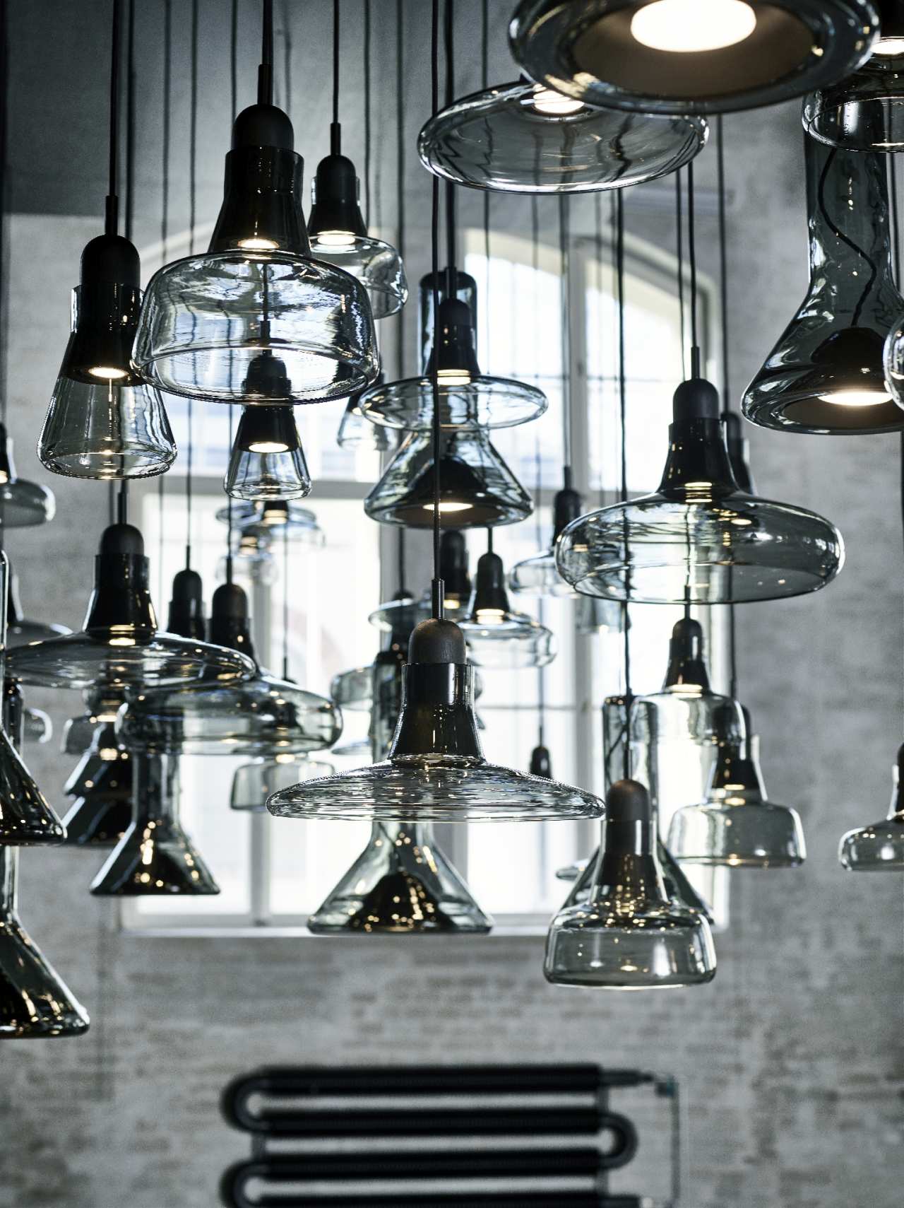 Závesná lampa SHADOWS PC894 lesklé sklo