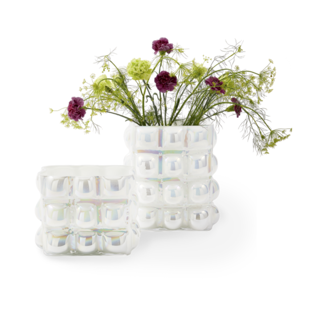 Váza BUBBLE biela s leskom