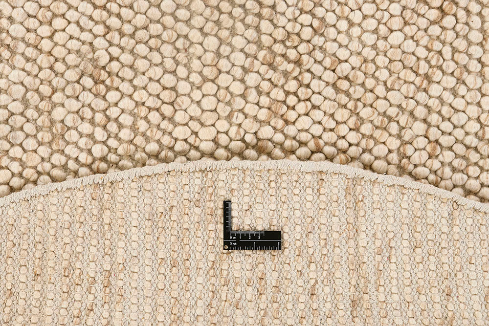 Beige round rug BUBBLES