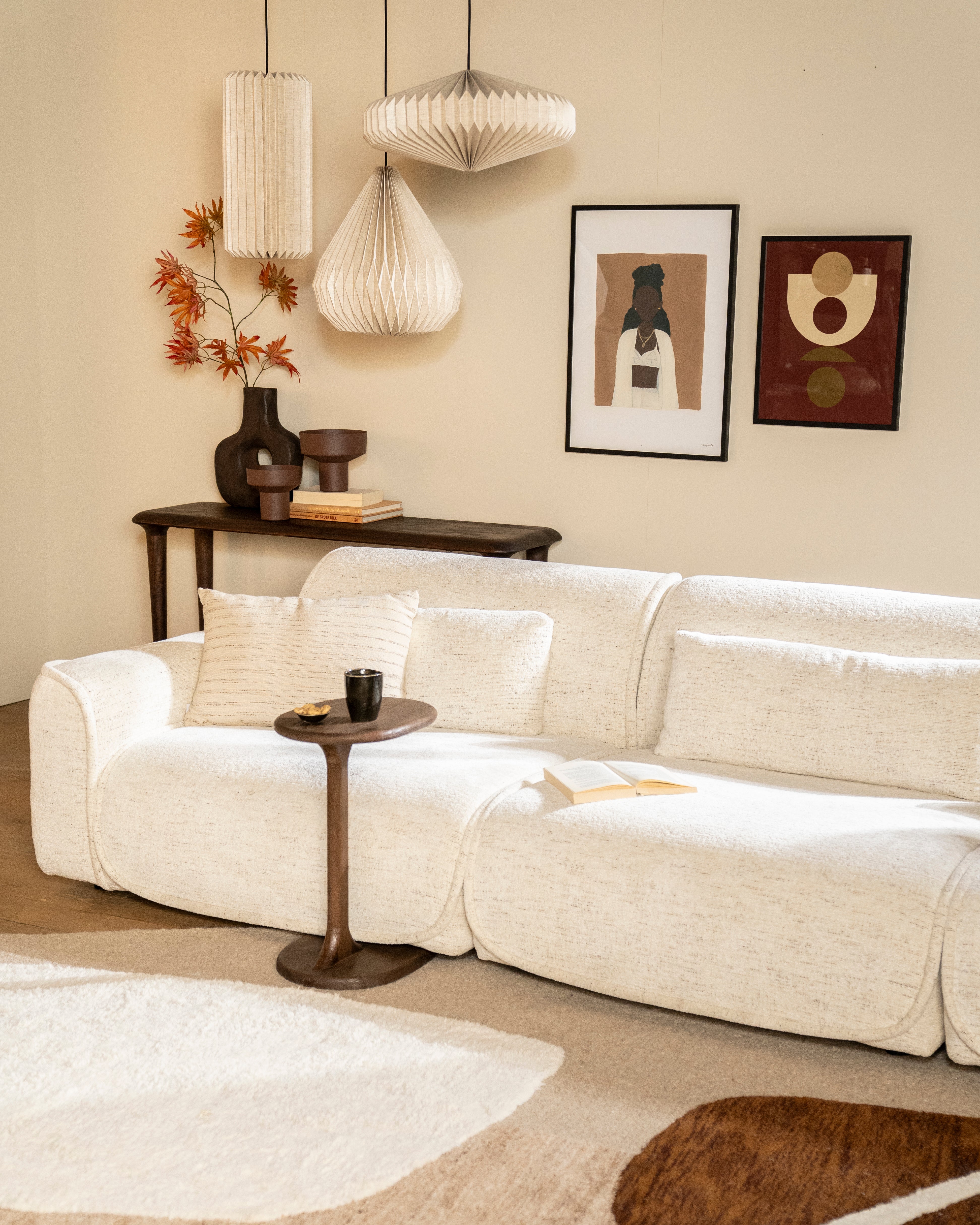 Závesná lampa ZUKI papier a ľan