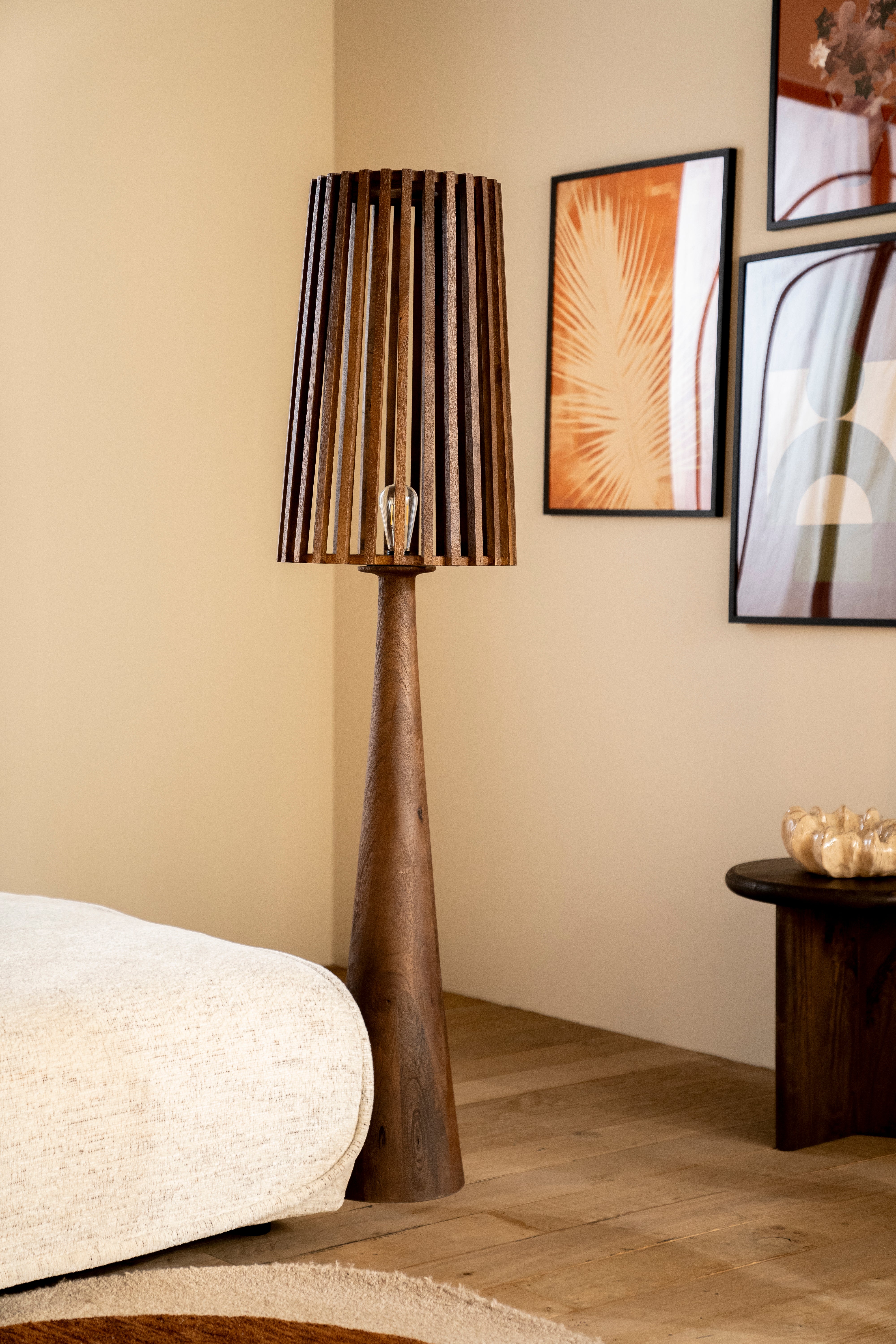 GUARD Floor Lamp Dark Mango Wood
