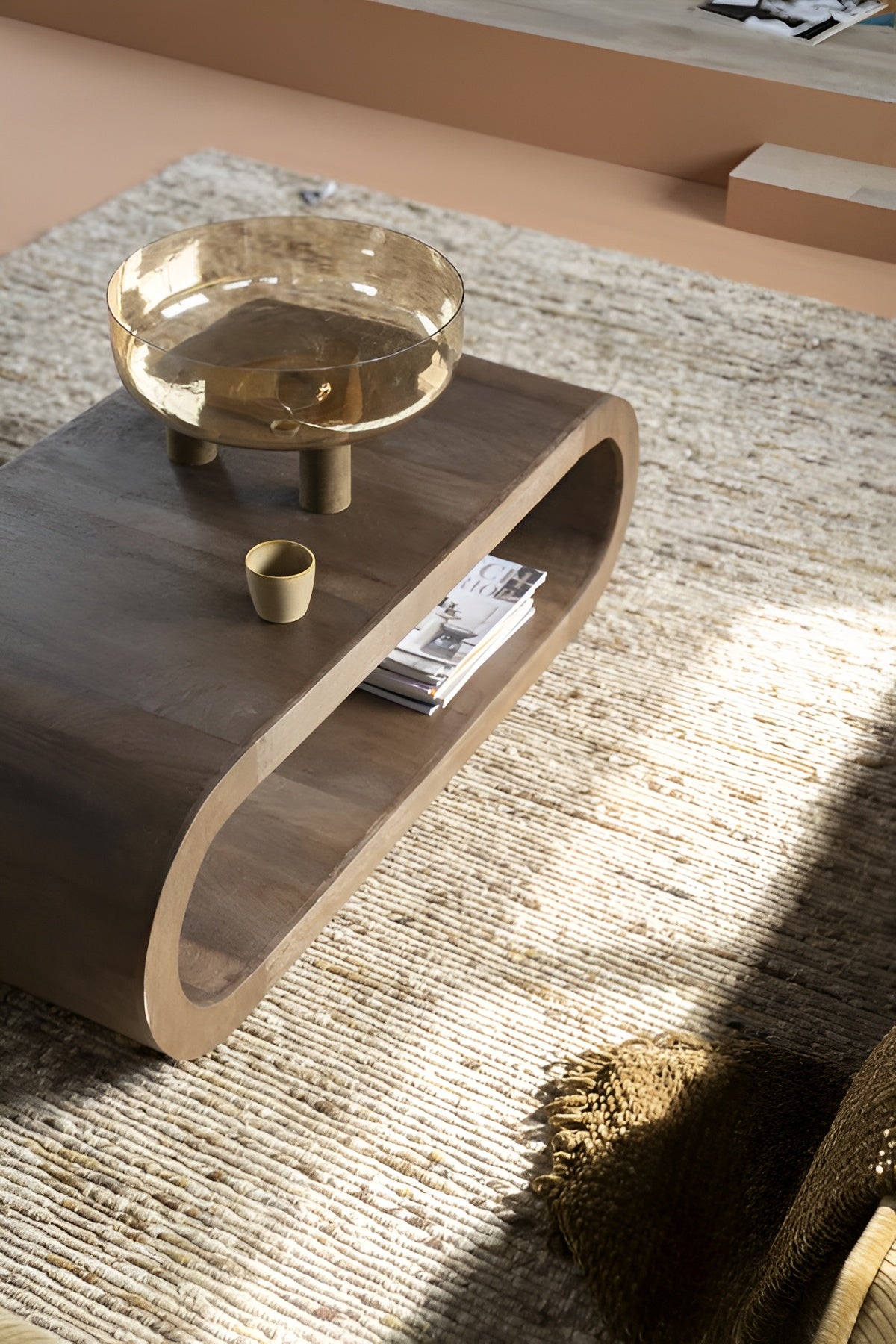 Kávový stolík ELORA tmavohnedé mango drevo