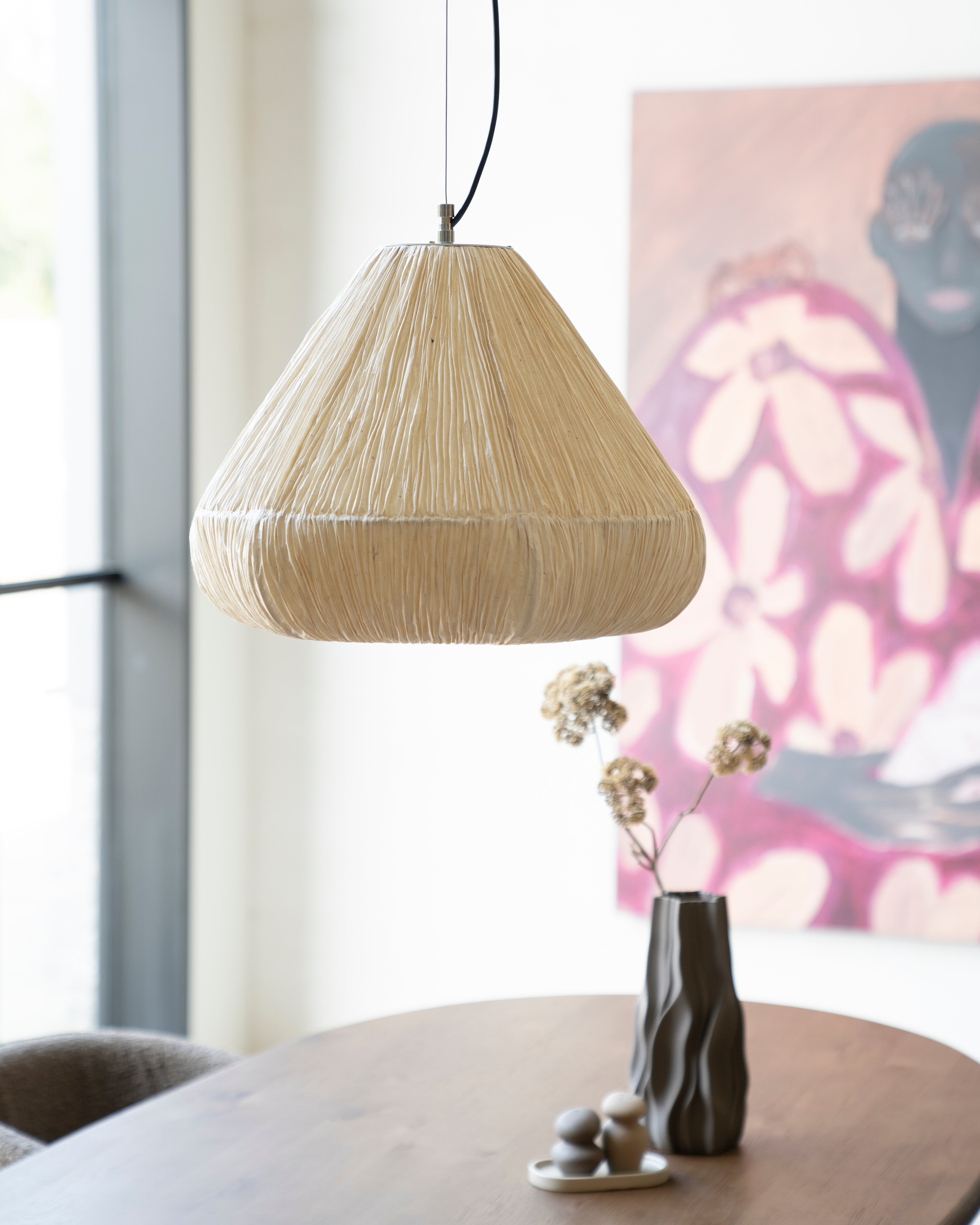 Závesná lampa LOKTA svetlo béžový papier