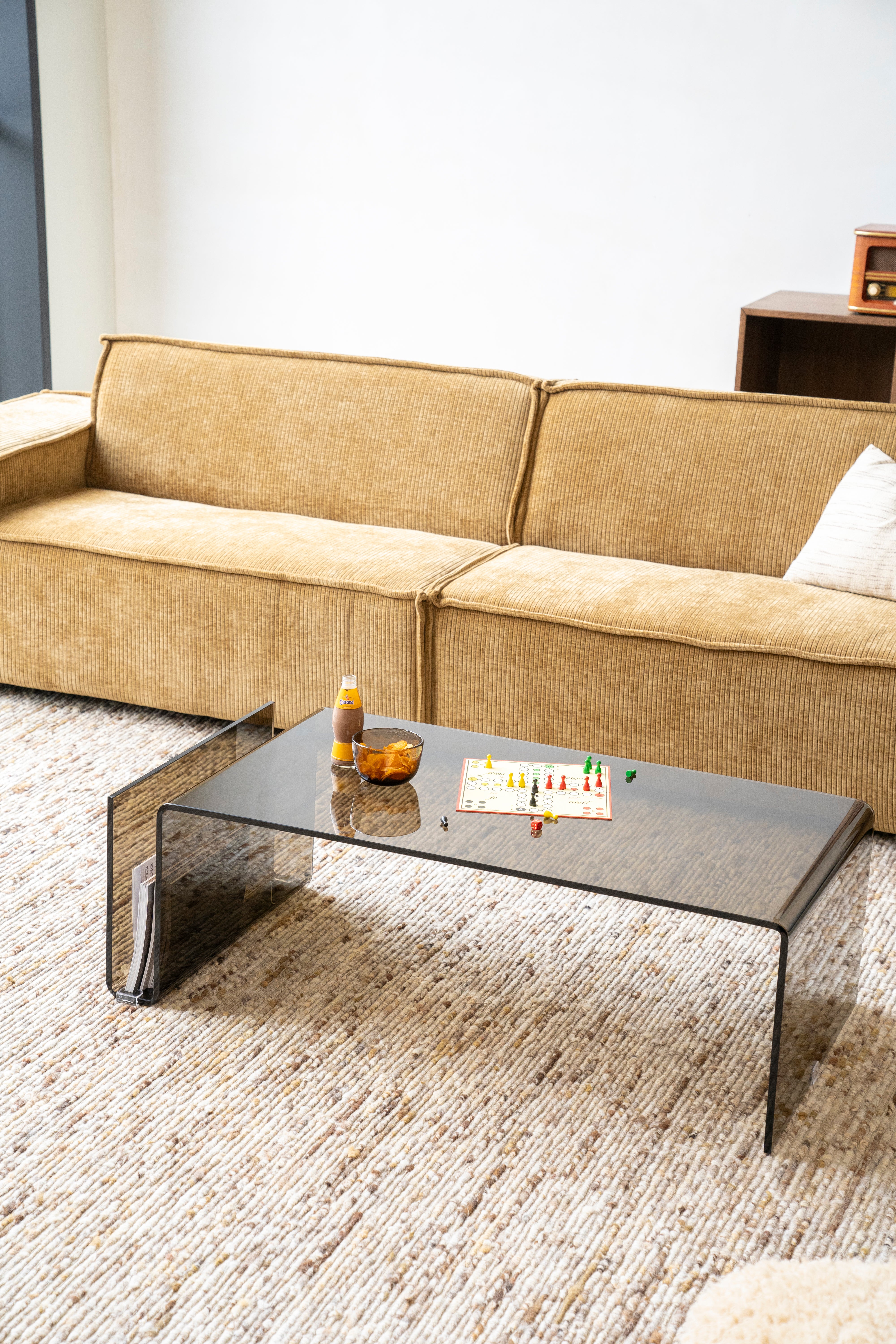 SHADOW coffee table brown glass