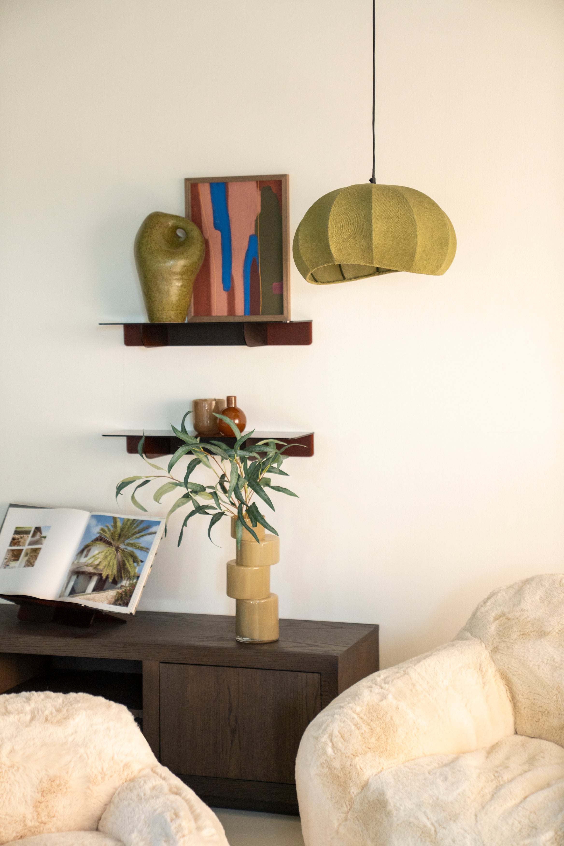 Sklenená váza PILA béžová