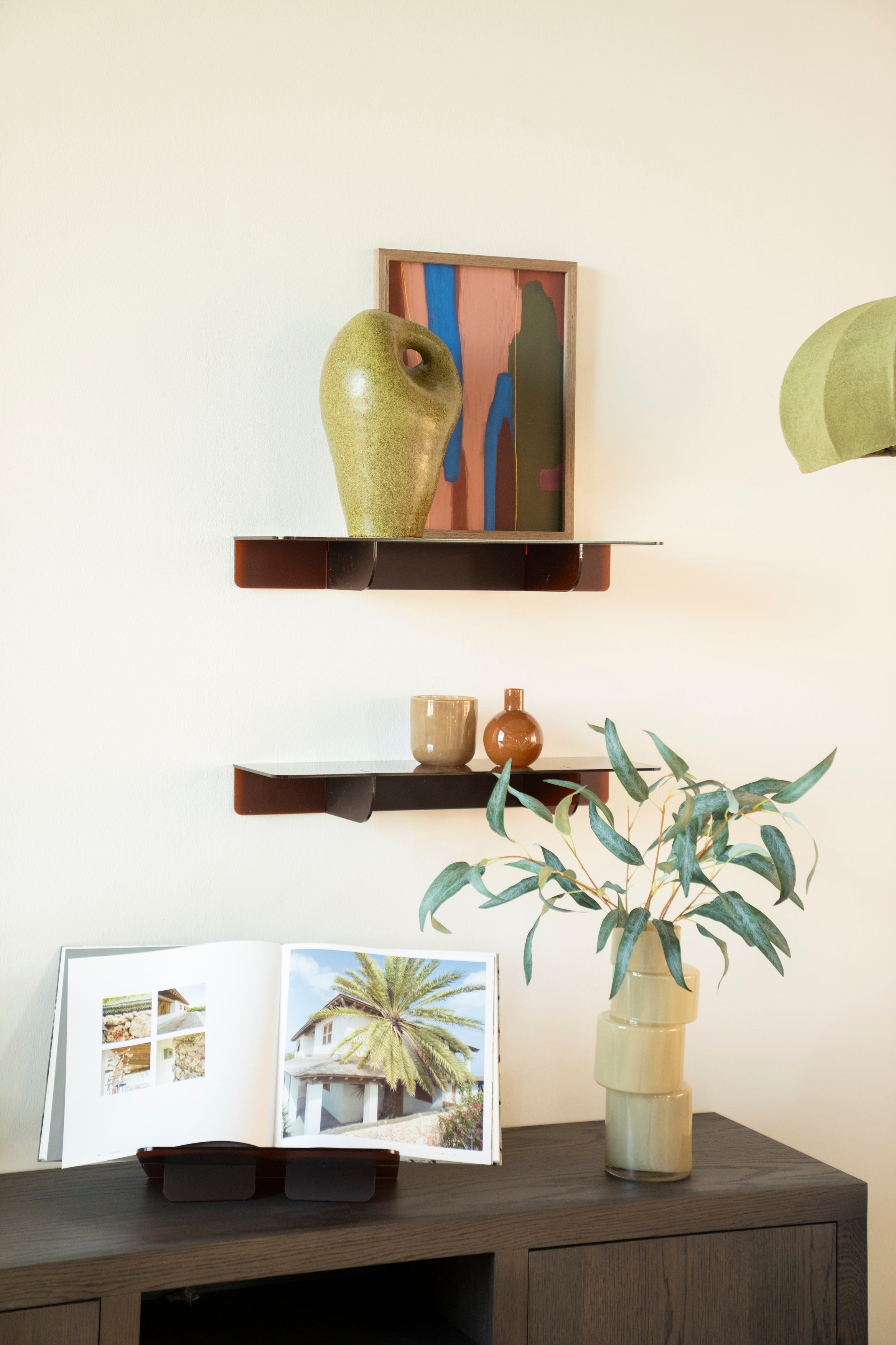 Sklenená váza PILA béžová