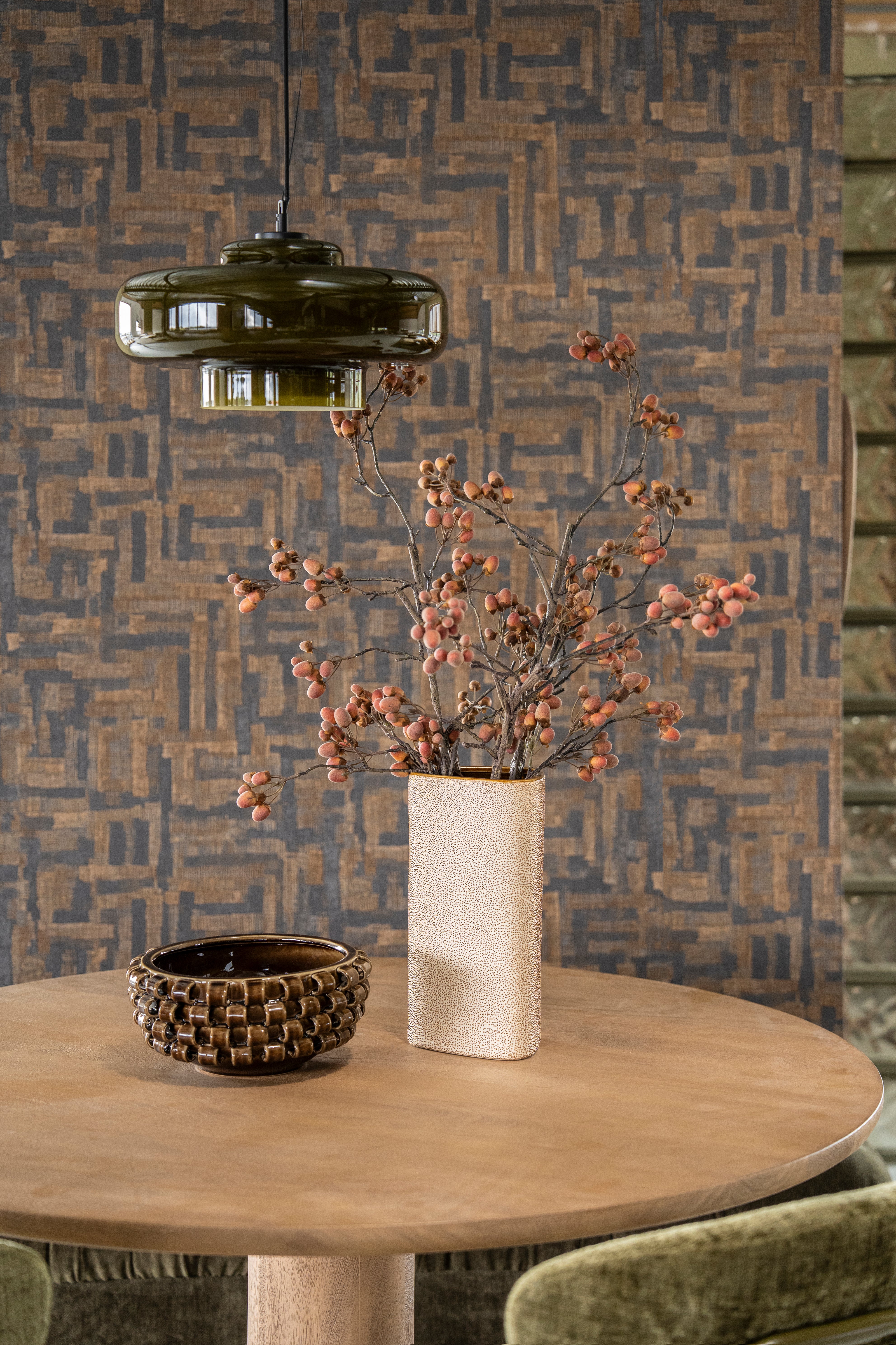 DOTANGLE vase brown ceramic