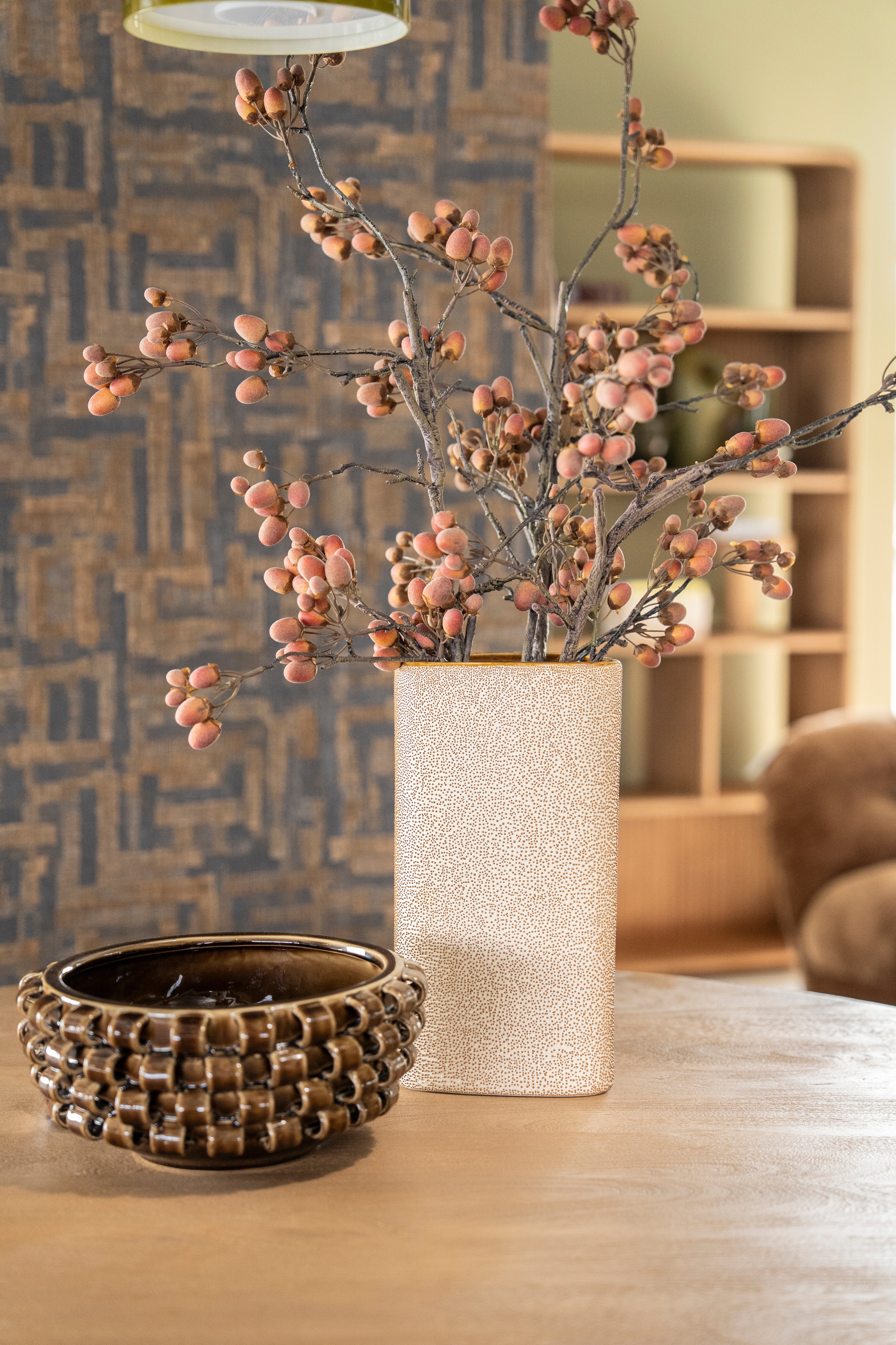 DOTANGLE vase brown ceramic