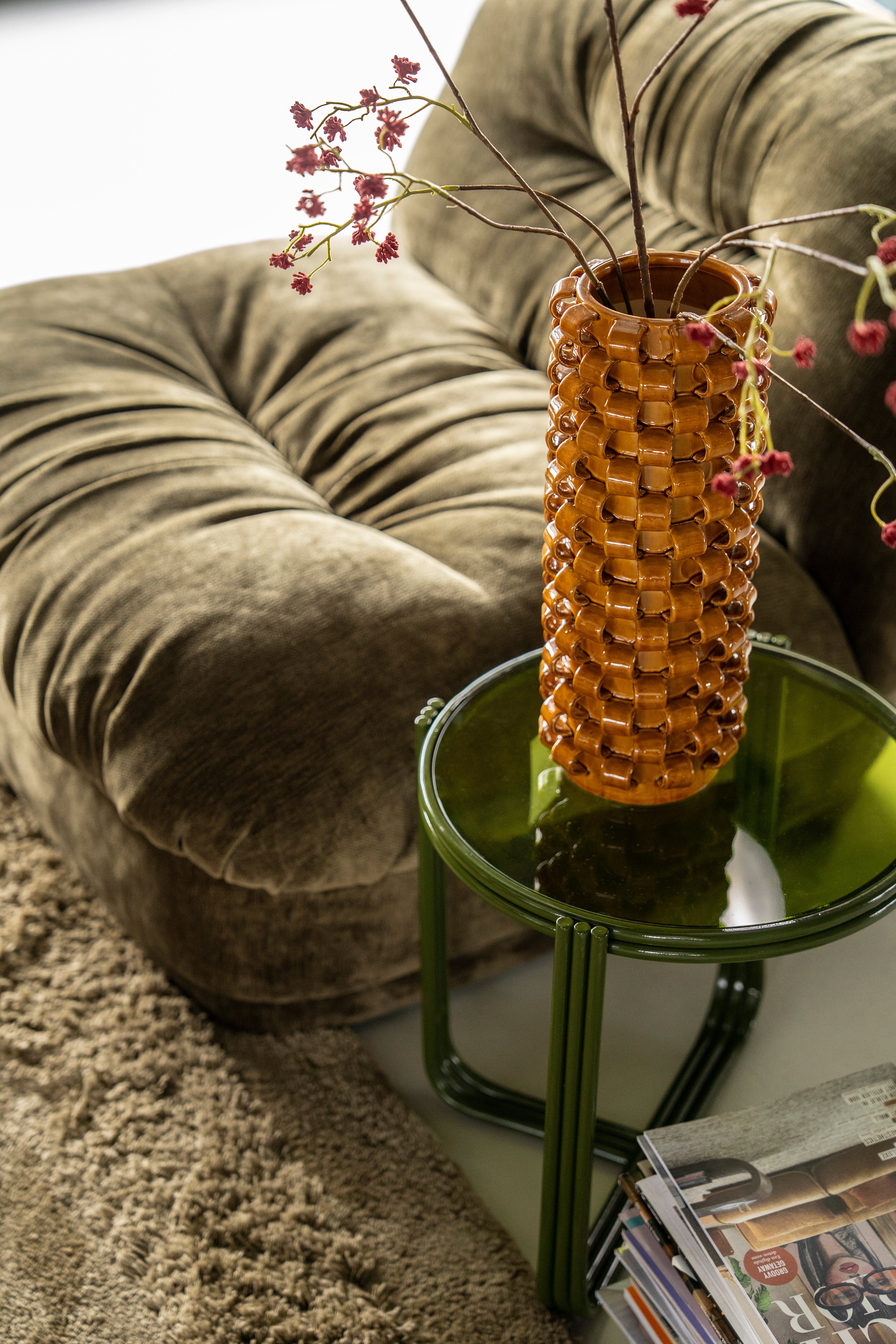 Váza LOOPA hnedá keramika