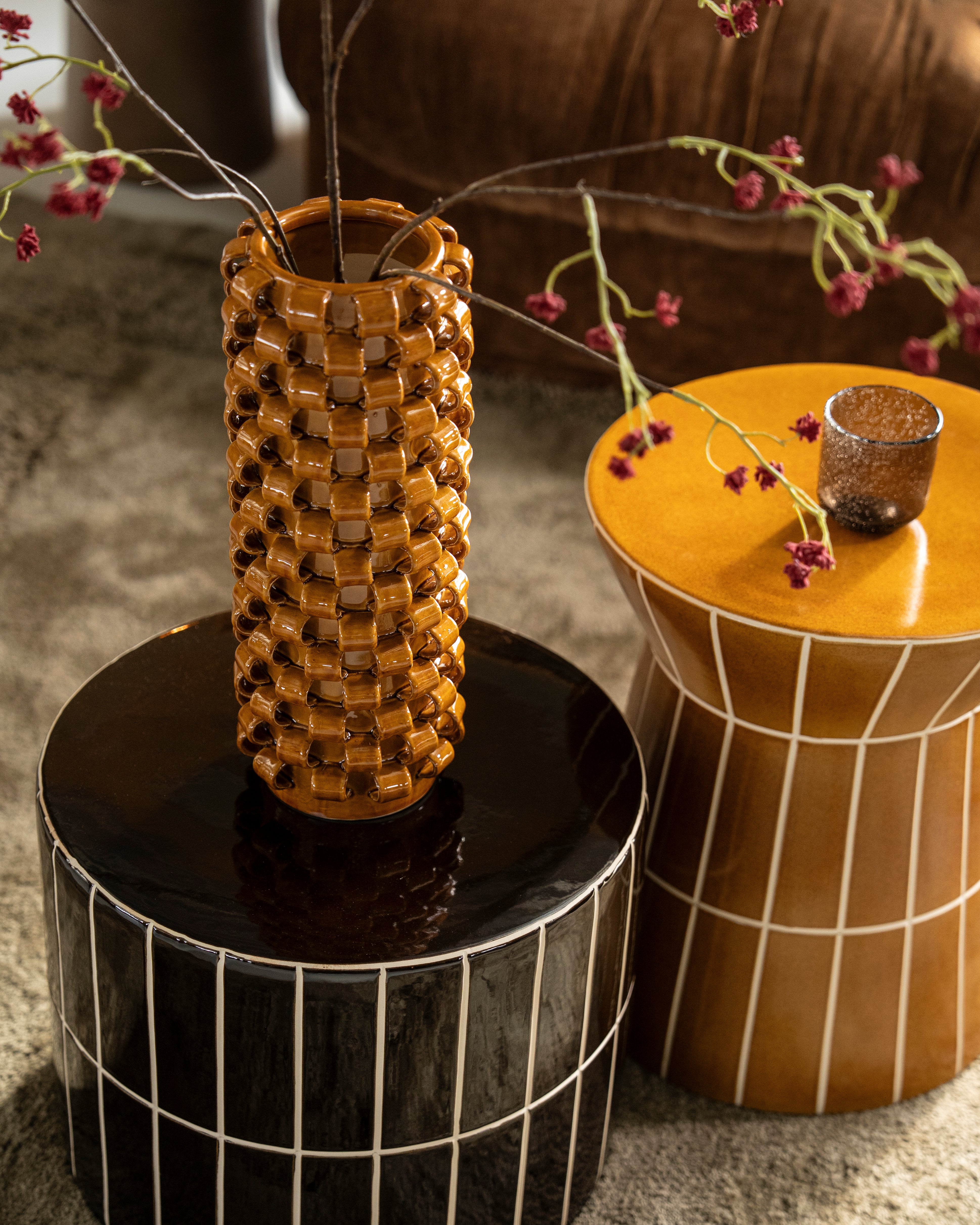 Váza LOOPA hnedá keramika