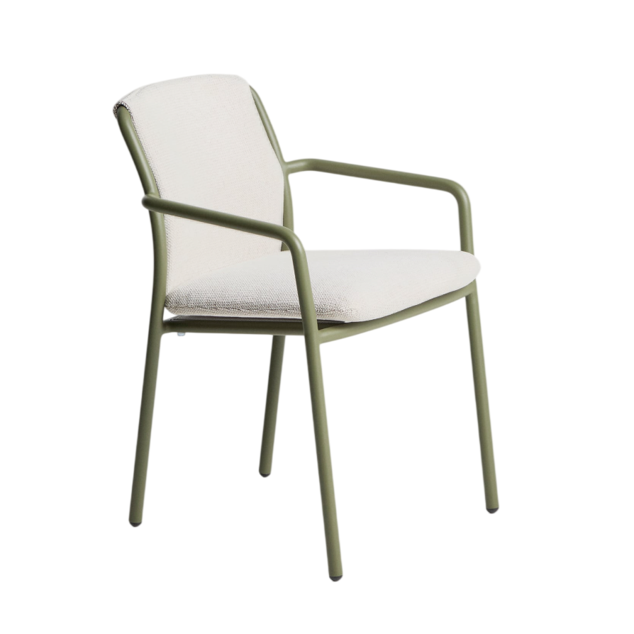 LINOSA Garden Chair Beige with Green Base