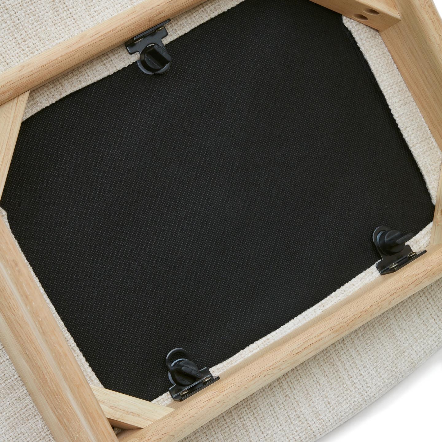 Stolička TIMONS béžový šenil s dubovým podstavcom