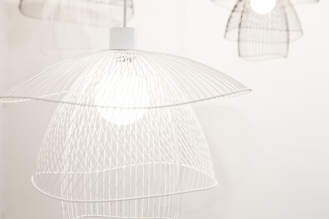 Závesná lampa PAPILLON biela