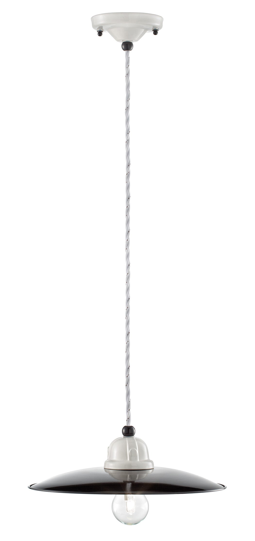 Závesná keramická lampa B&W bielo-čierna