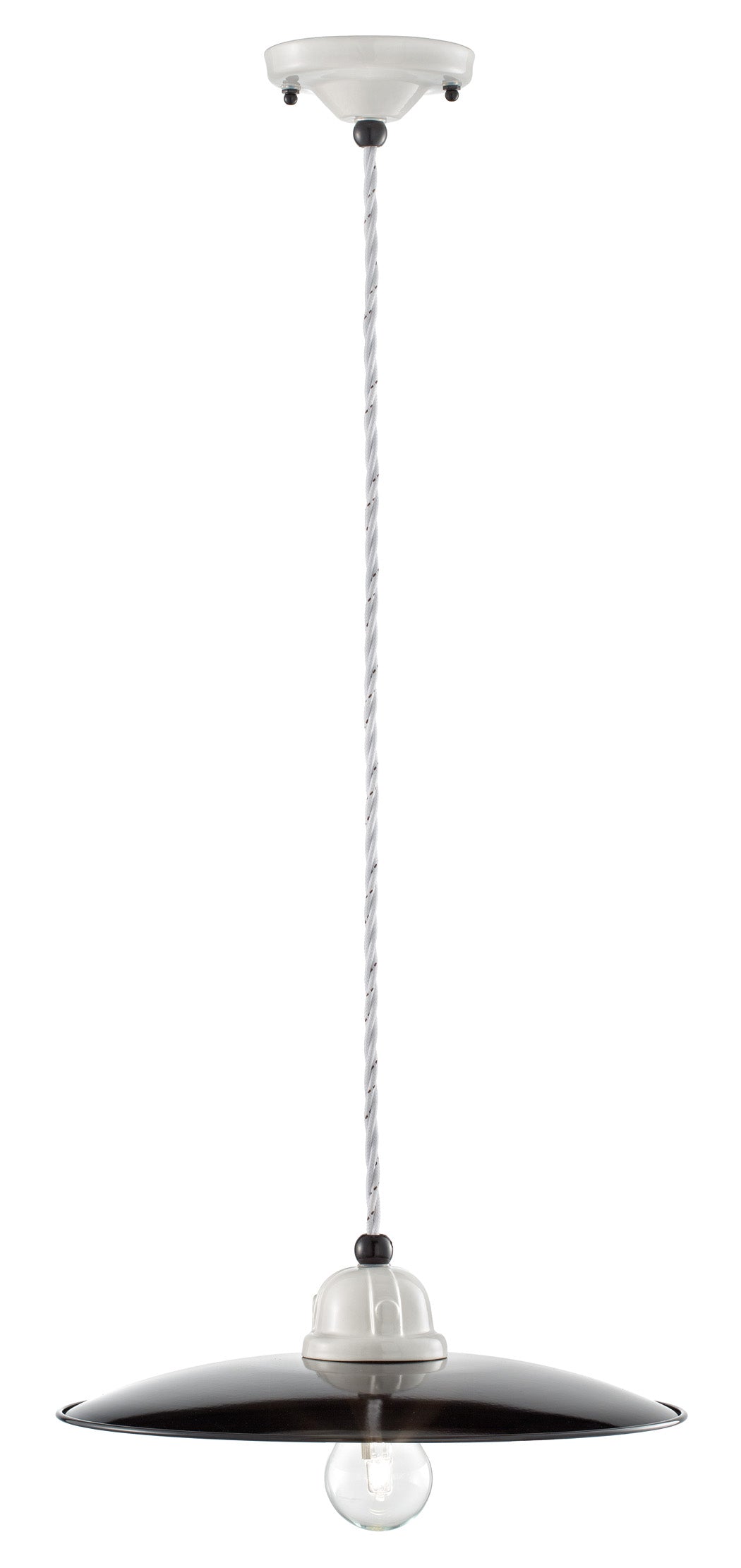 Závesná keramická lampa B&W bielo-čierna